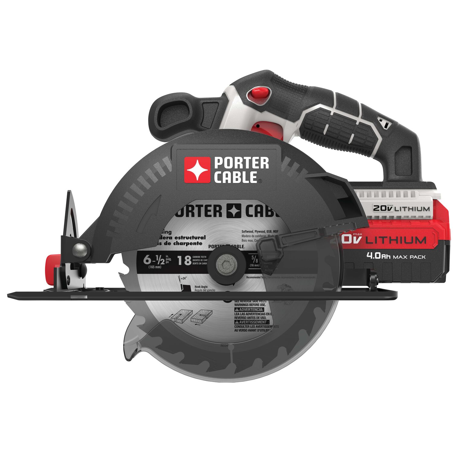 PowerSmart 20V 6-1/2 Inch Cordless Circular Saw with 4.0Ah Battery and Fast  Charger