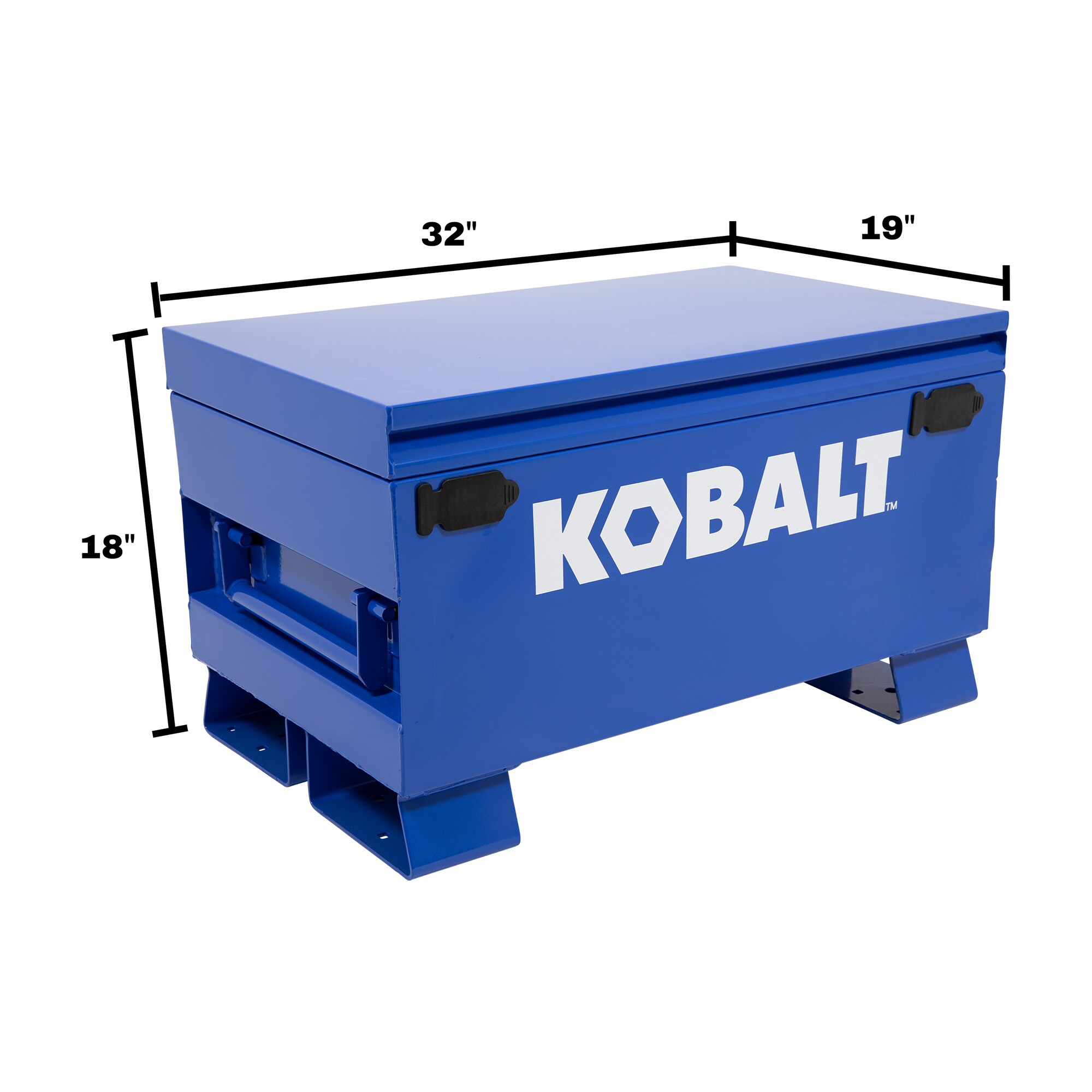 Kobalt 19-in W x 32-in L x 18-in H Blue Steel Jobsite Box at
