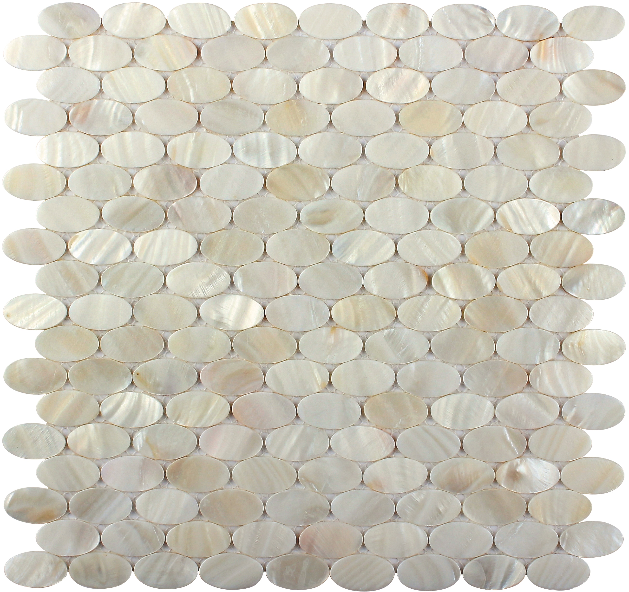 Apollo Tile APLSMA88011A Jewelicious White Natural Shell 11-in x 12-in Polished Natural Shell Circular Patterned Wall Tile (18.7-sq. ft/ Carton)