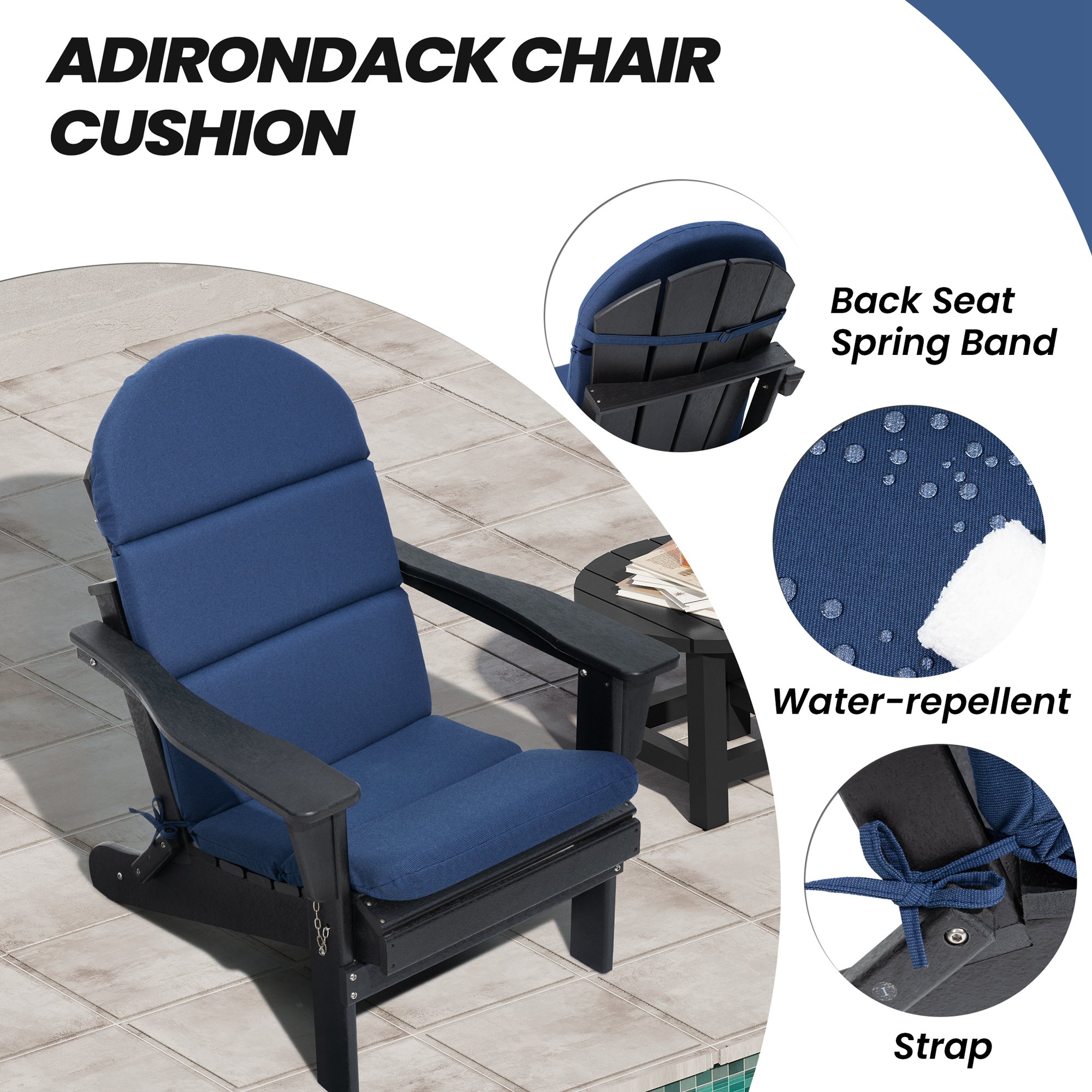 CloudFly CL-CU006NAV-1 Patio-Furniture-Cushions - View #6