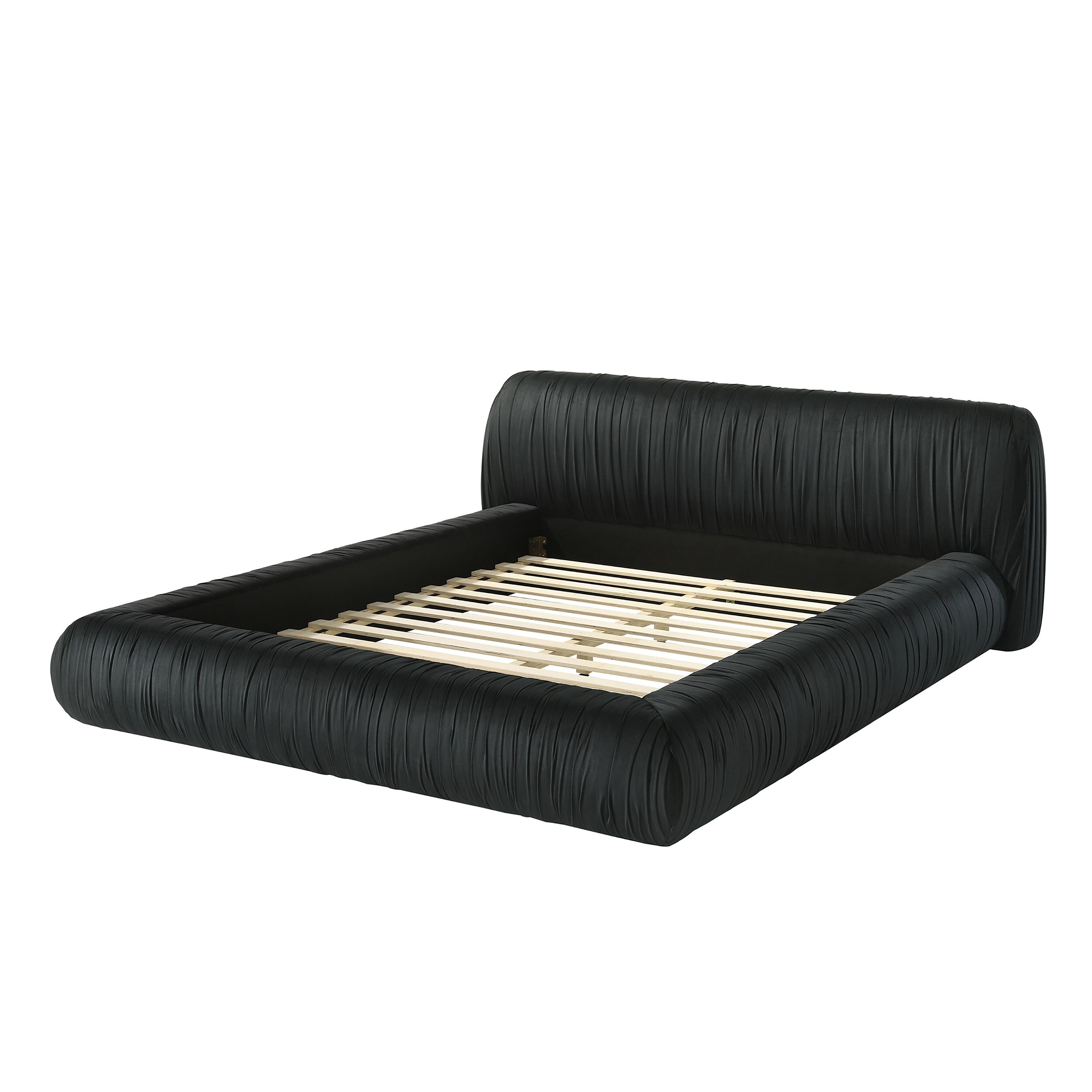 Furniture of America Kira Black King Upholstered Platform Bed