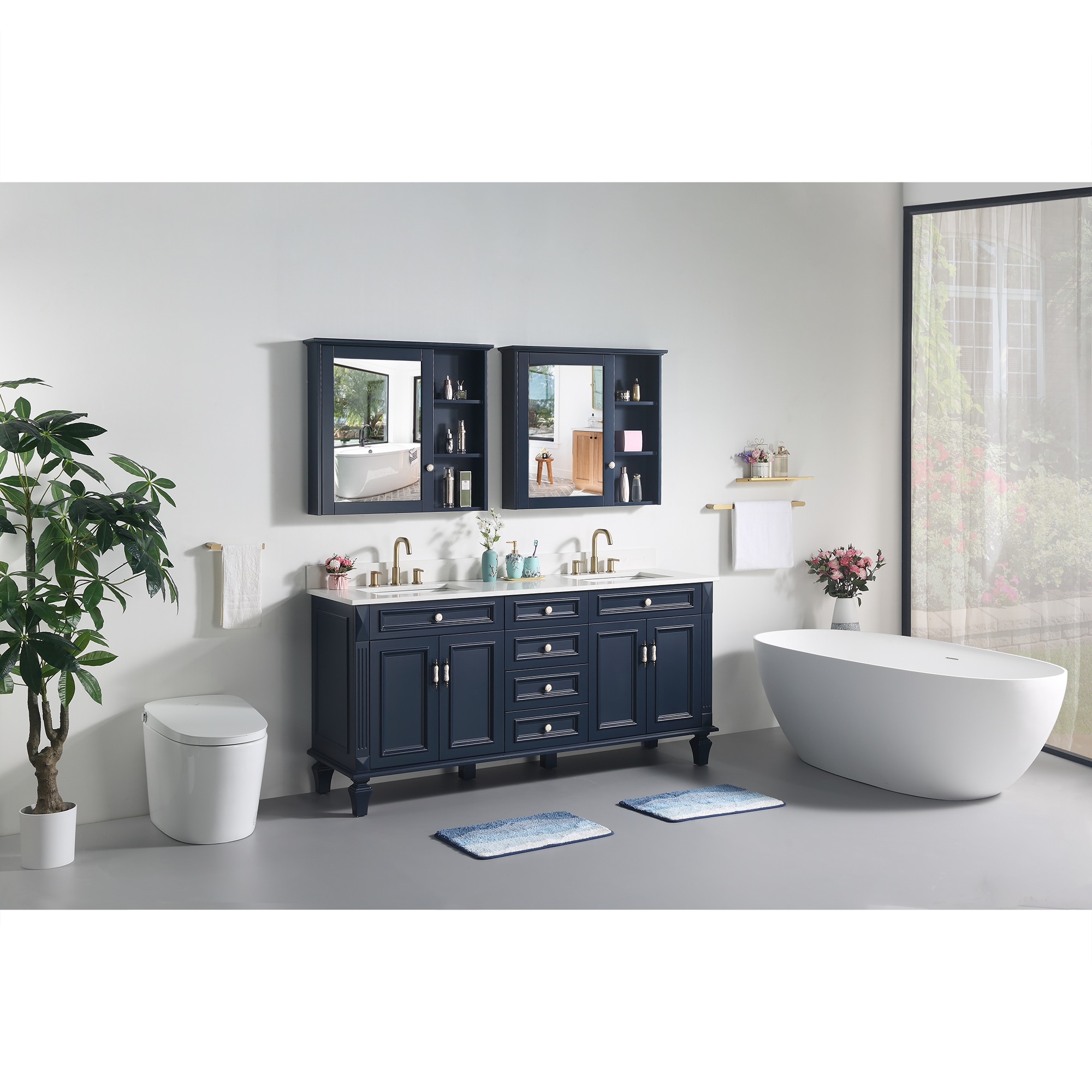 WELLFOR ARTWOOD72QZ-NB Bath-Vanity-Combo - View #3