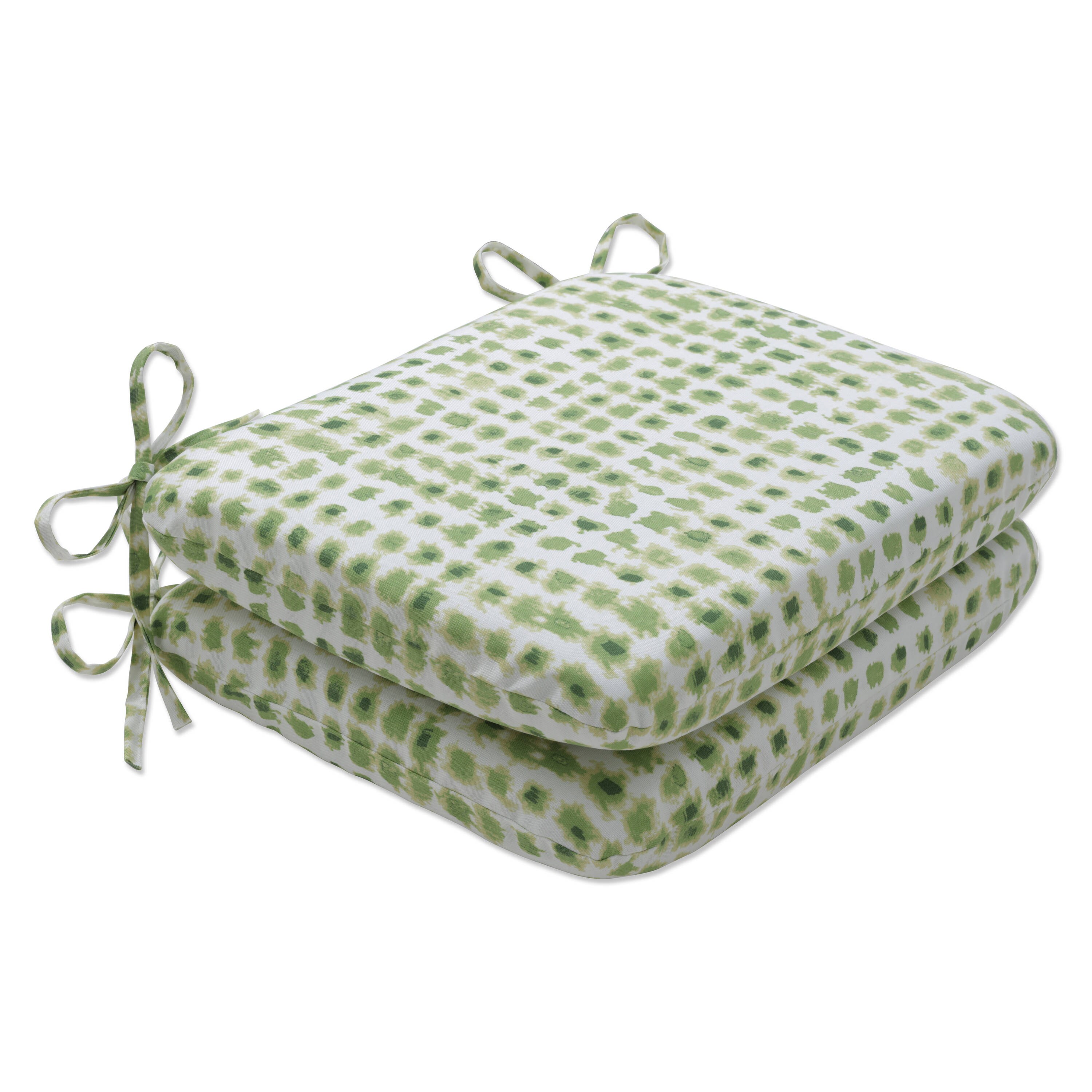 Pillow Perfect 673196 15.5-in x 18.5-in 2-Piece Green Patio Chair Cushion