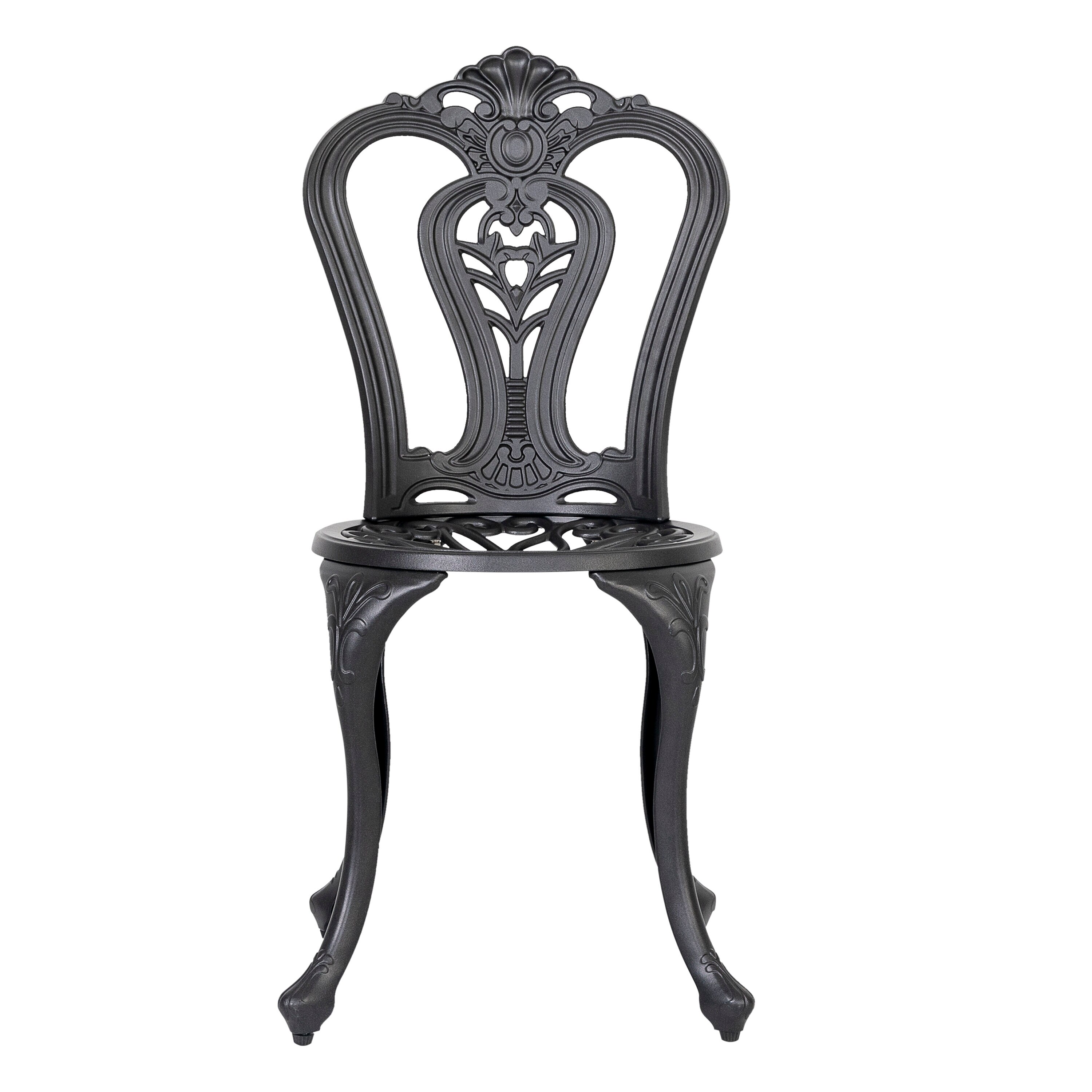 Black and Gold Speckled Cast Aluminum Outdoor Patio Chair Set