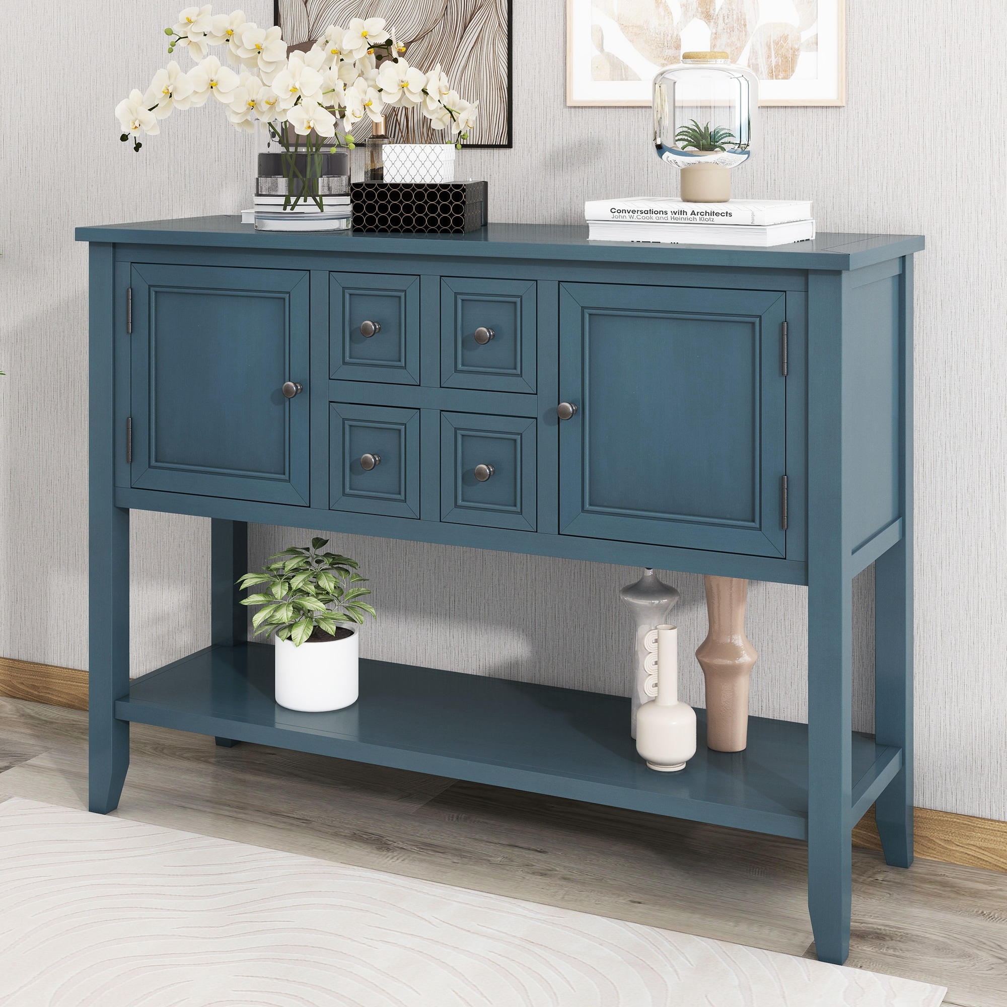 Qualler CTM00263H Modern Light Navy Console table