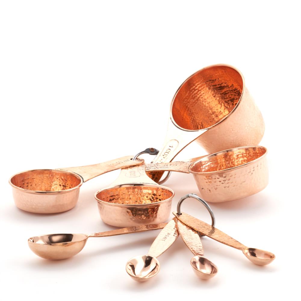 Copper Measuring Cups And Spoons Set 