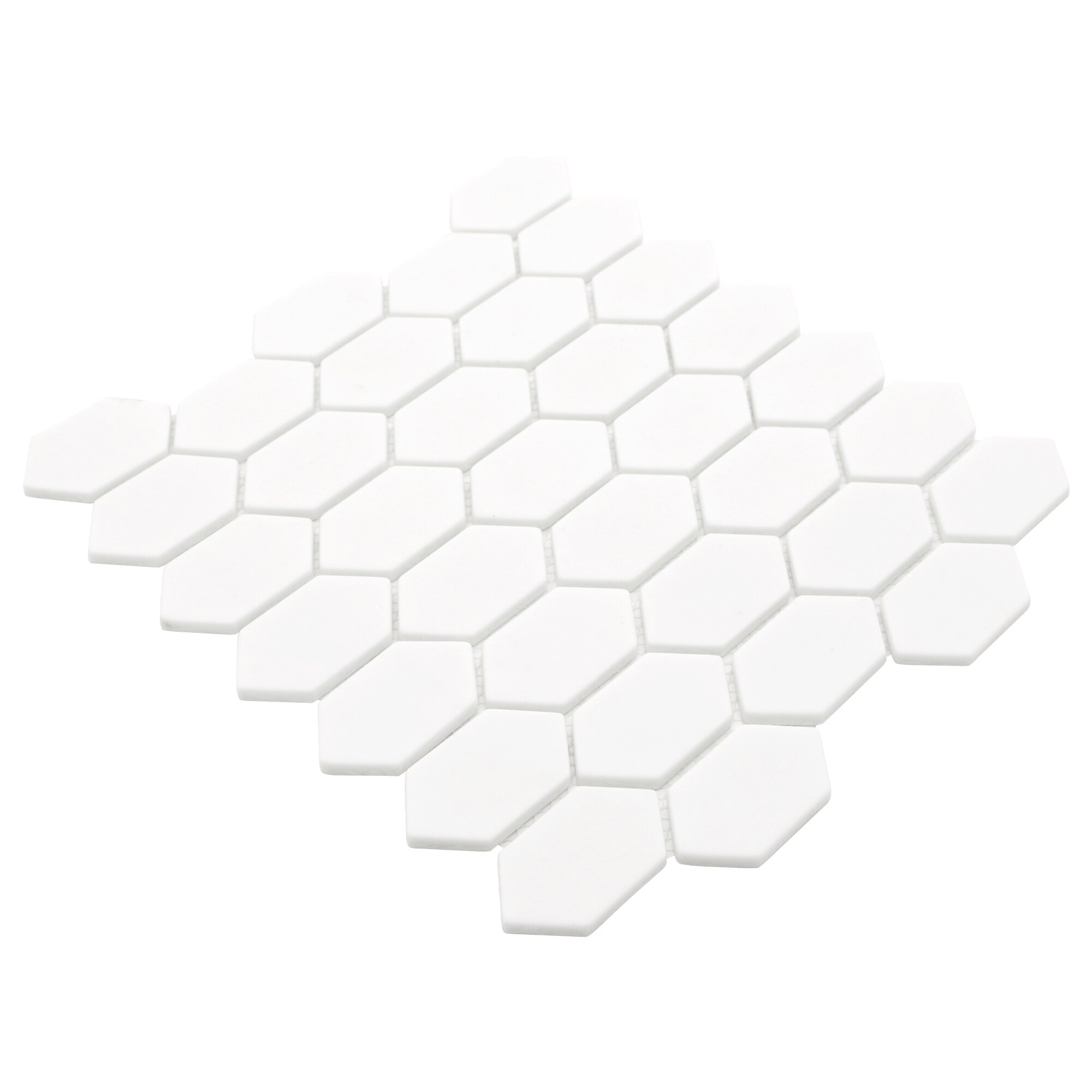 SUNWINGS White 10-in x 11-in Matte Recycled Glass Marble Look Hexagon ...