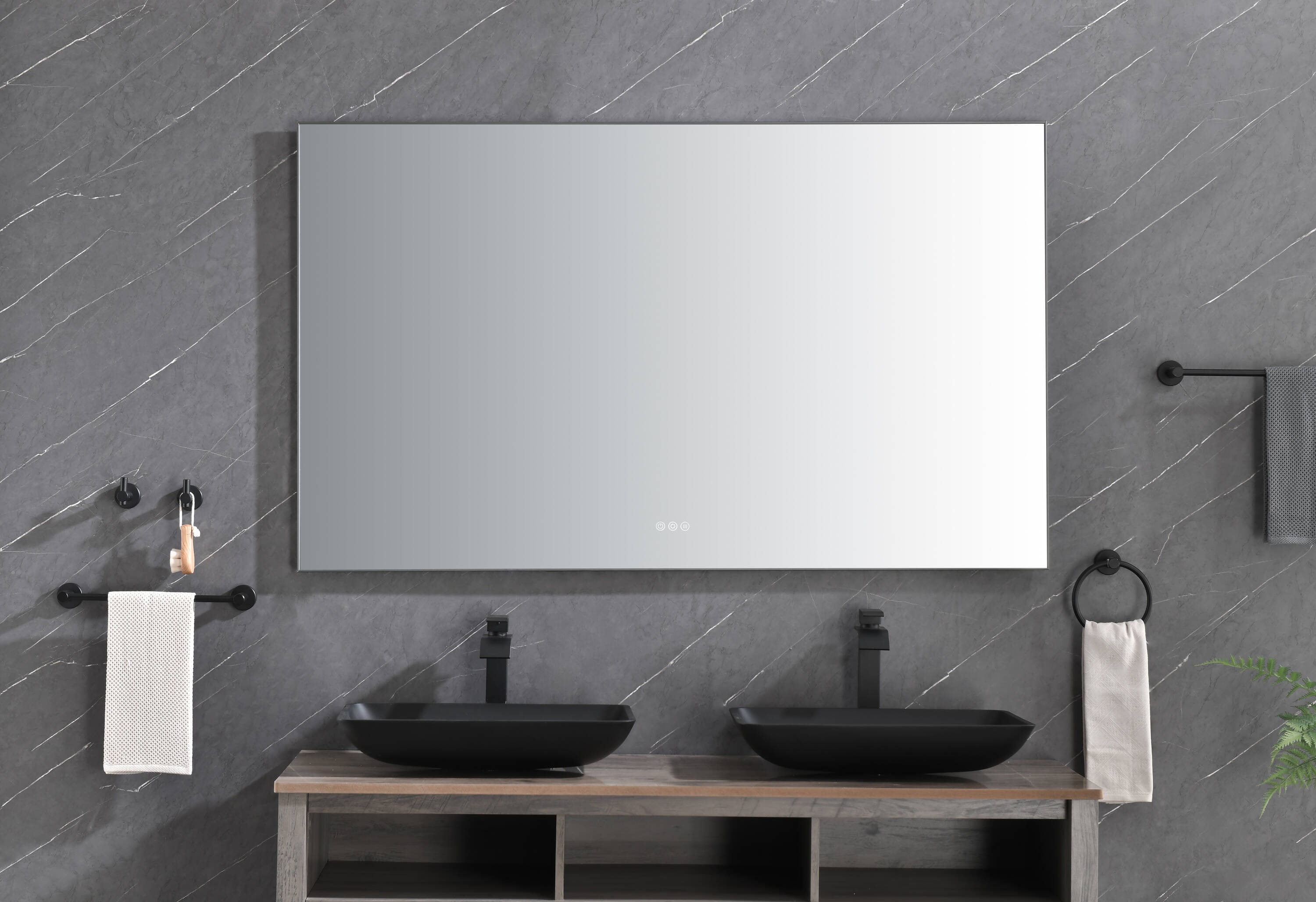Vacolite 60-in x 36-in Dimmable LED Lighted Glass Fog Free Tilting Bathroom  Vanity Mirror in the Bathroom Mirrors department at