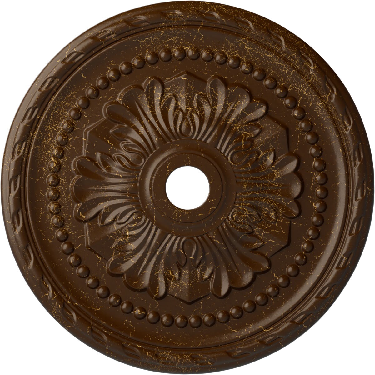 Ekena Millwork CM31PMRBC Palmetto 31.5-in W x 31.5-in L Painted Root Beer Crackle Polyurethane Whole Ceiling Medallion