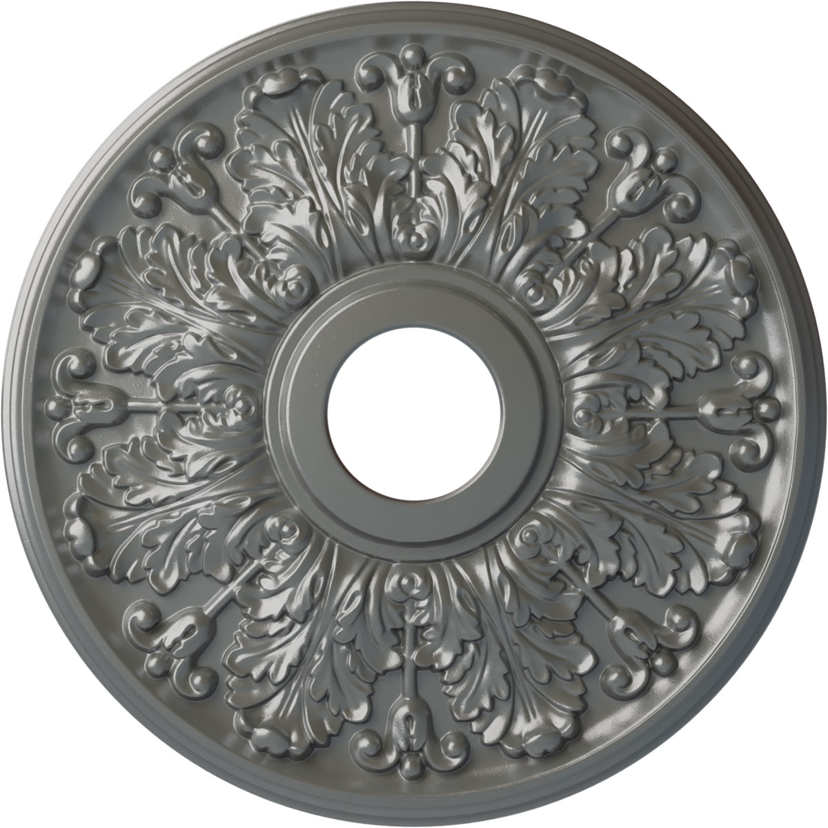 Ekena Millwork CM16APSLS Apollo 16.5-in W x 16.5-in L Painted Silver Polyurethane Whole Ceiling Medallion