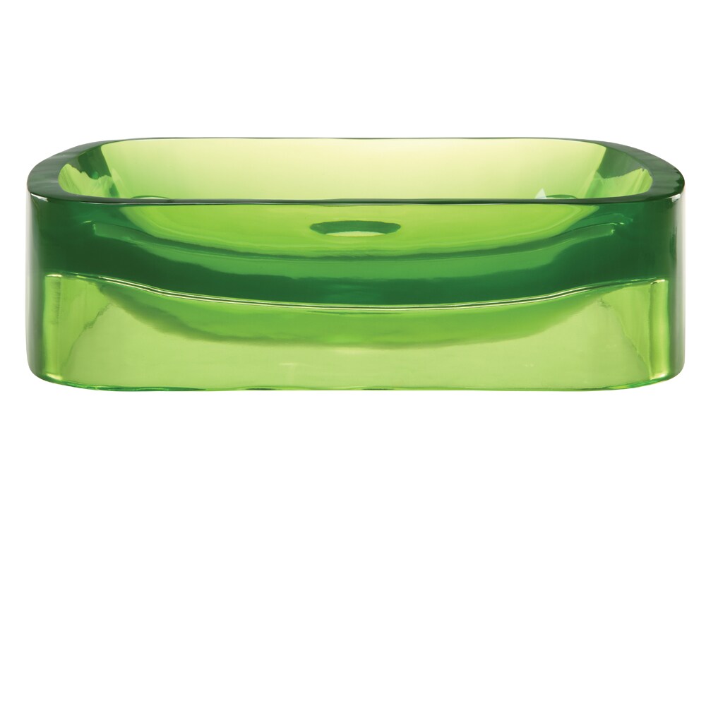 DECOLAV 2802-ABS Incandescence Absinthe Resin Vessel Rectangular Bathroom Sink (17.5-in x 15-in)