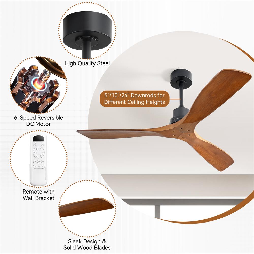 Sofucor LW-5247-BK-DC-WD Ceiling-Fans - View #7