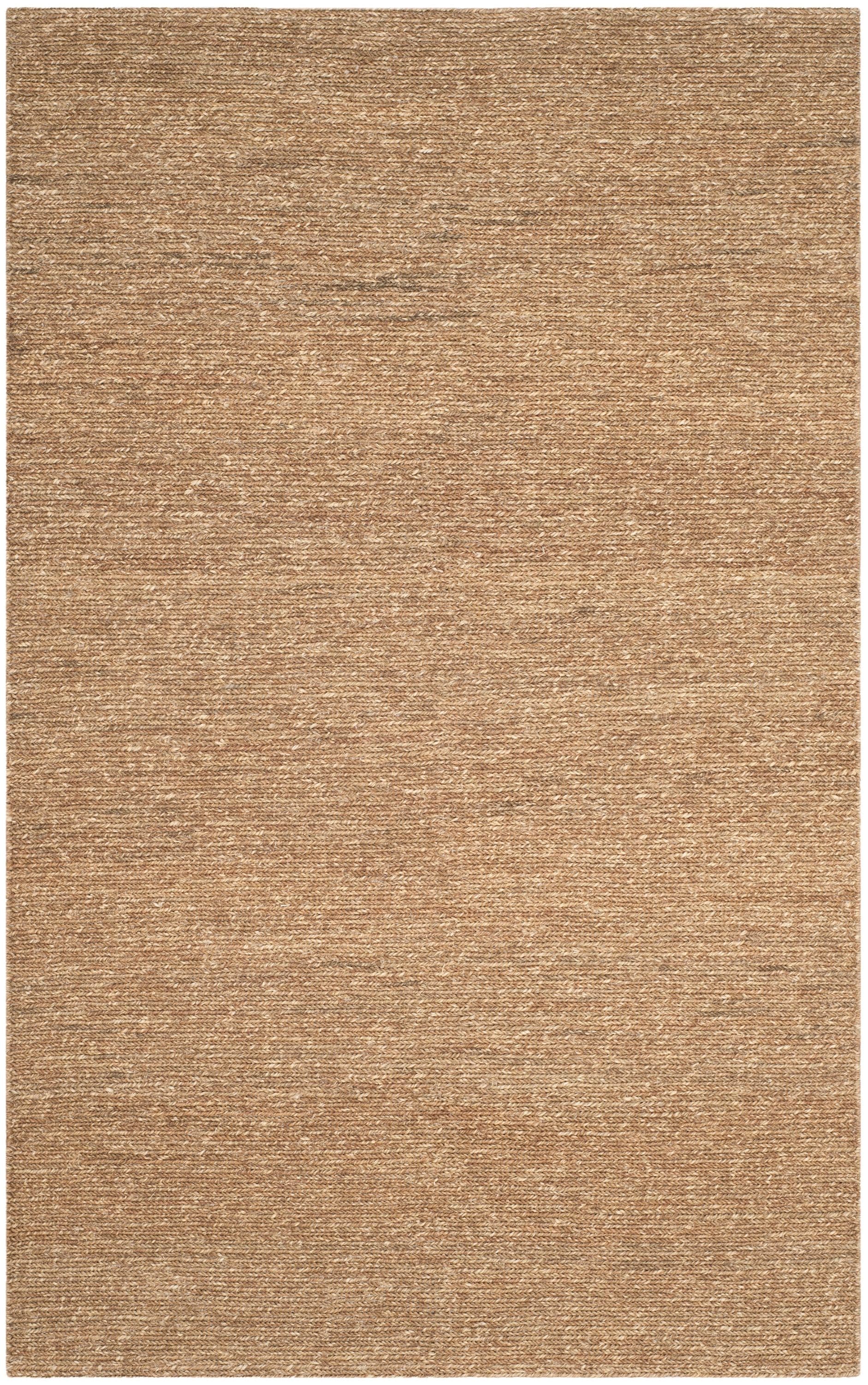 Hand Woven Natural Jute & Cotton 5' x 8' Area Rug