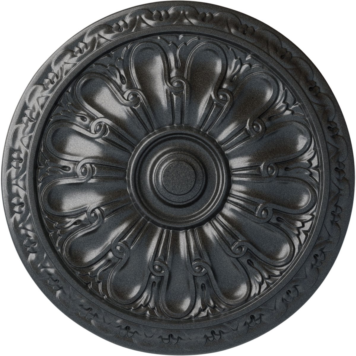 Ekena Millwork CM16KIPES Kirke 15.75-in W x 15.75-in L Painted Pewter Polyurethane Whole Ceiling Medallion