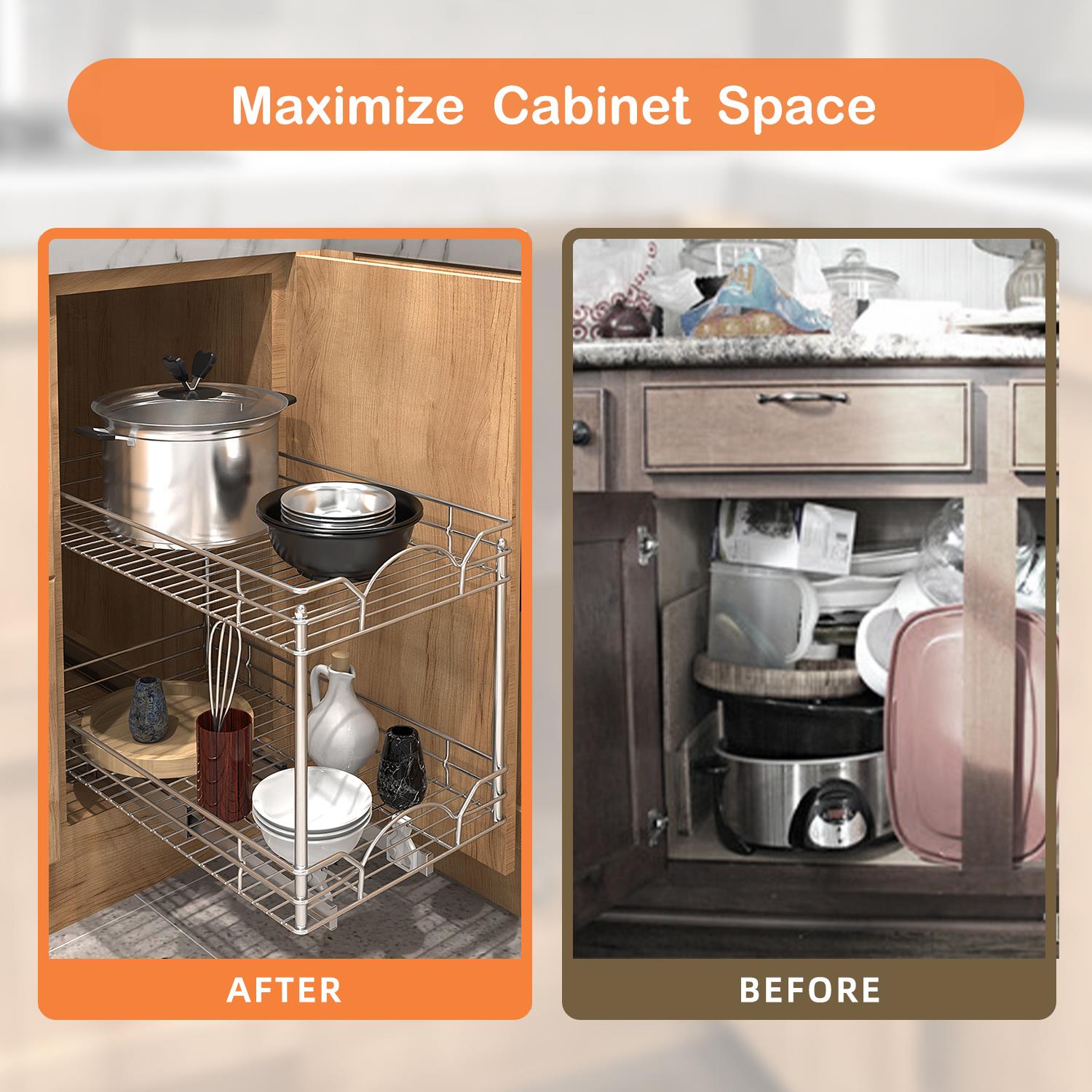 Homics Kitchen Cabinet Organizer and Storage Shelves Expandable