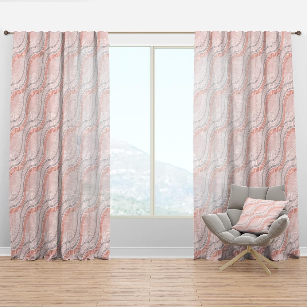 Designart CTN24306-52-63 63-Inches Pink Abstract Room darkening Thermal lined Rod pocket Single curtain panel