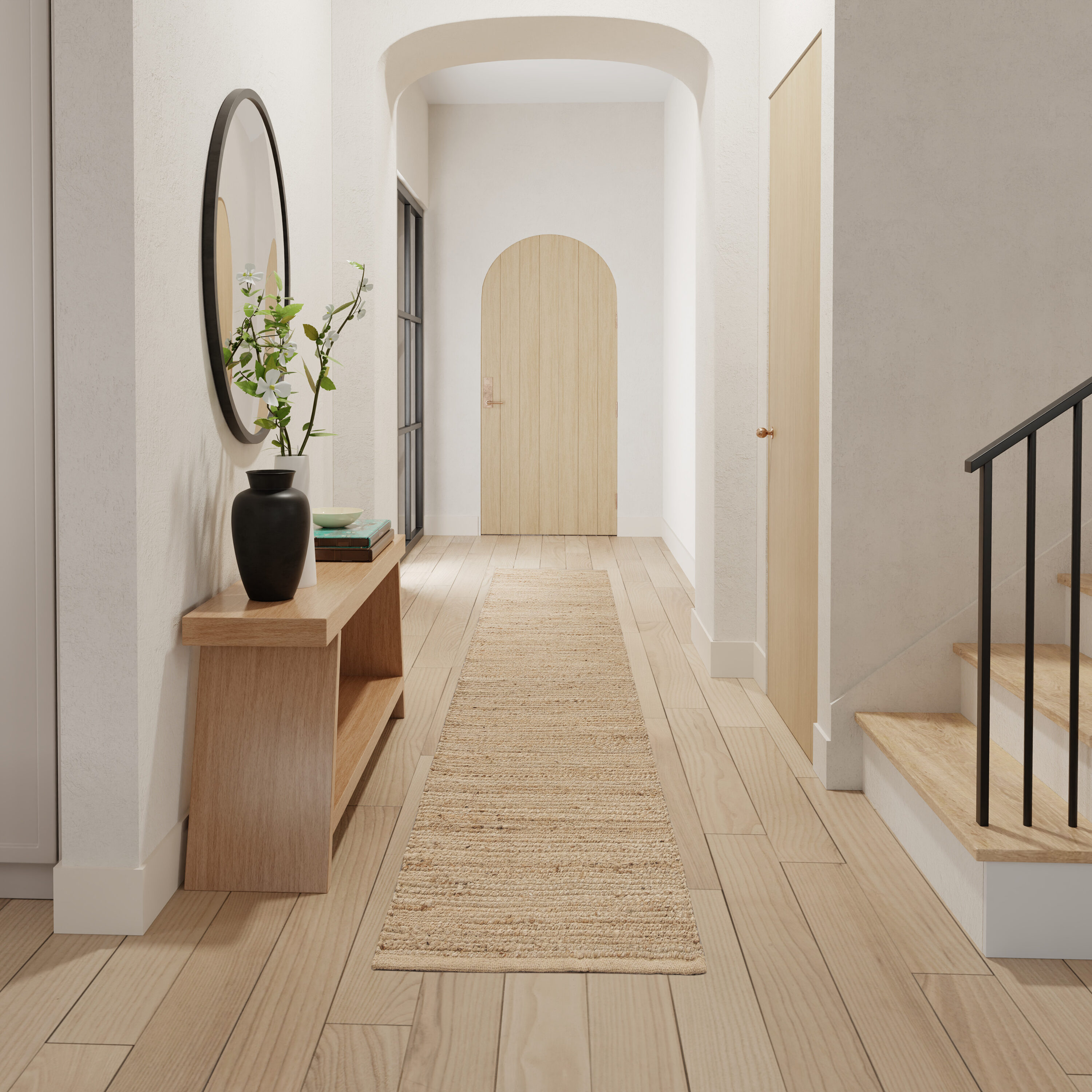 Nourison Home 099446932747 Natural Jute 2 x 10 (ft) Jute Natural Rectangular Indoor Solid Farmhouse/Cottage Runner rug
