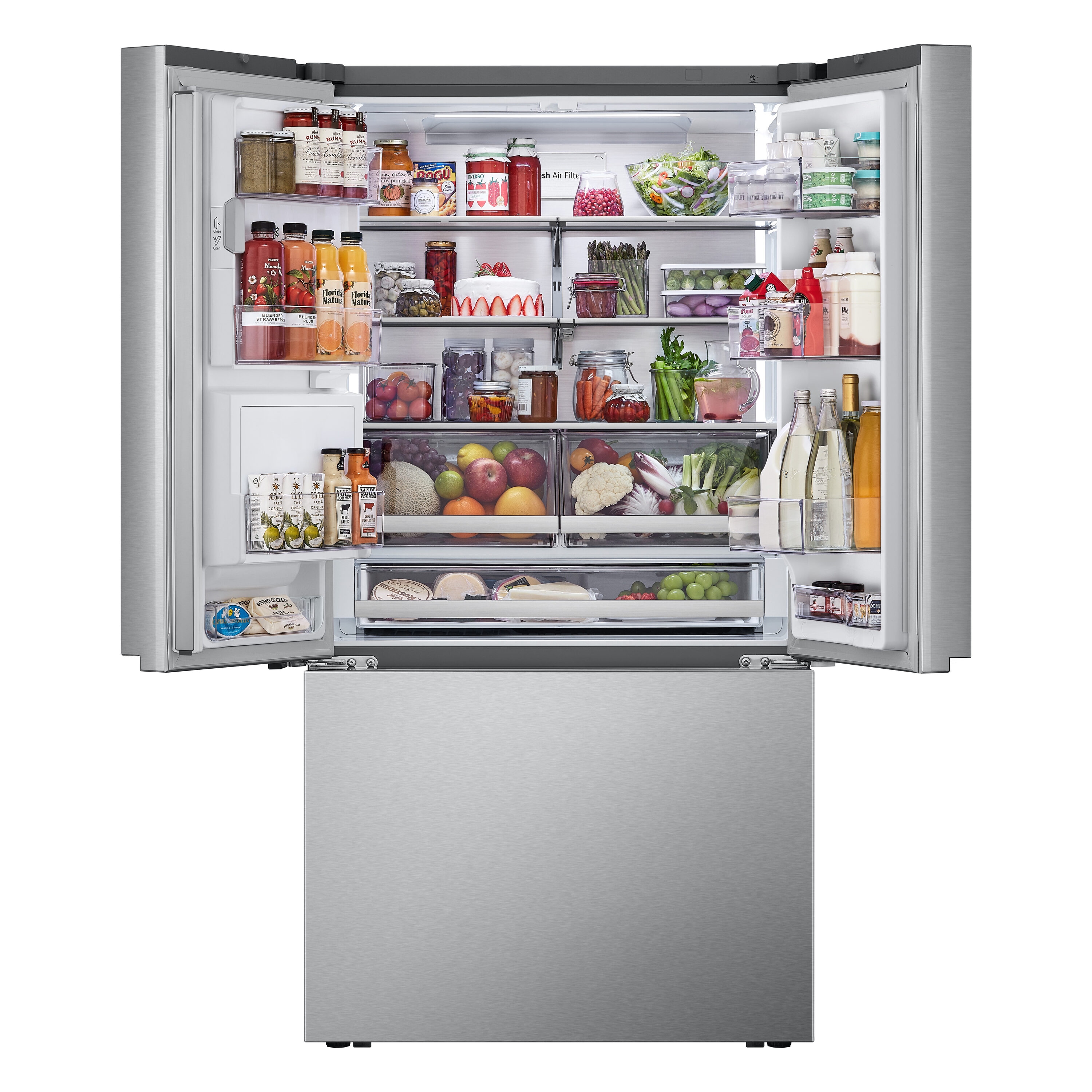 LG Counter-depth MAX and 4 Types of Ice 25.5-cu ft Smart French Door ...