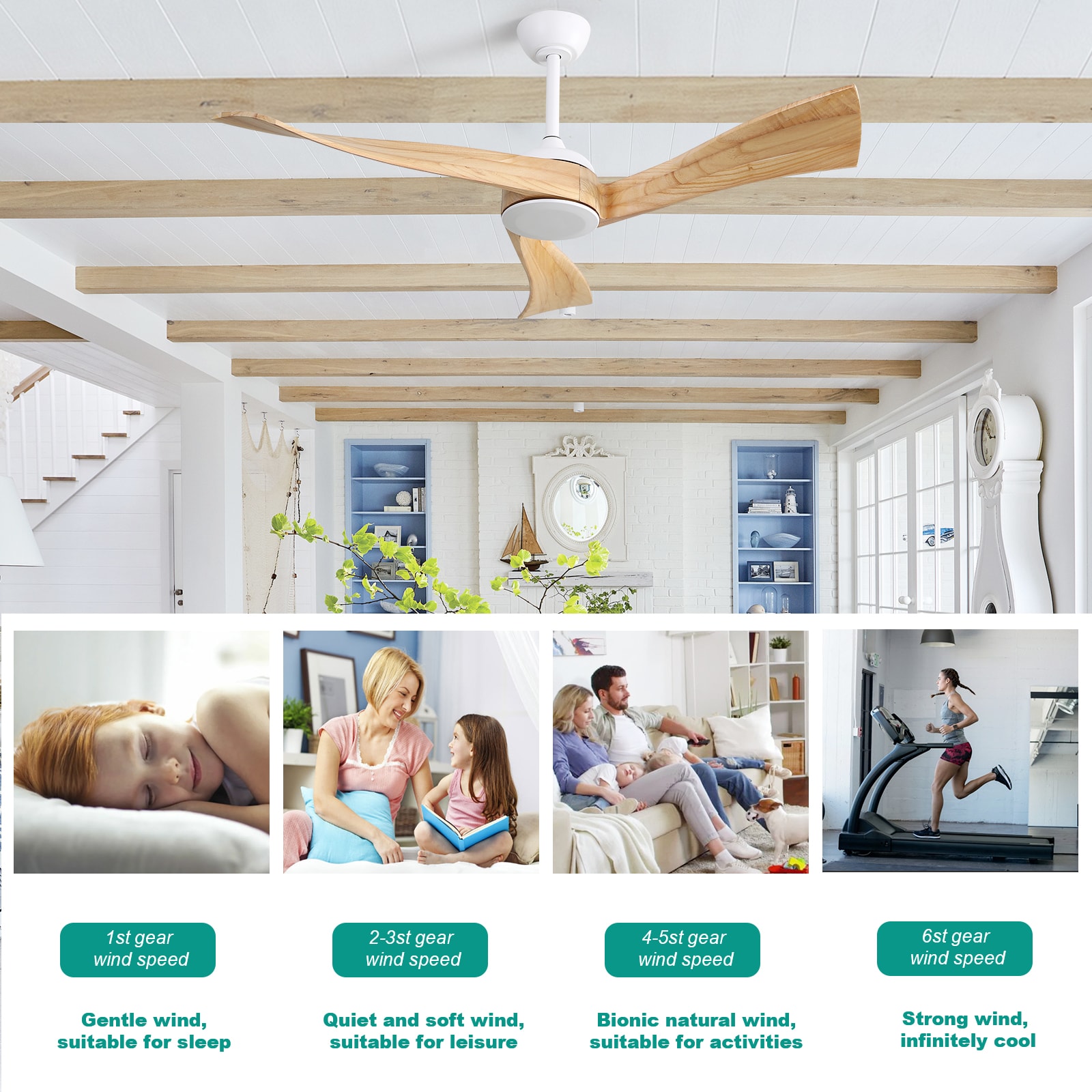 Sofucor L-52K012-WH-WD-YM60W Ceiling-Fans - View #5