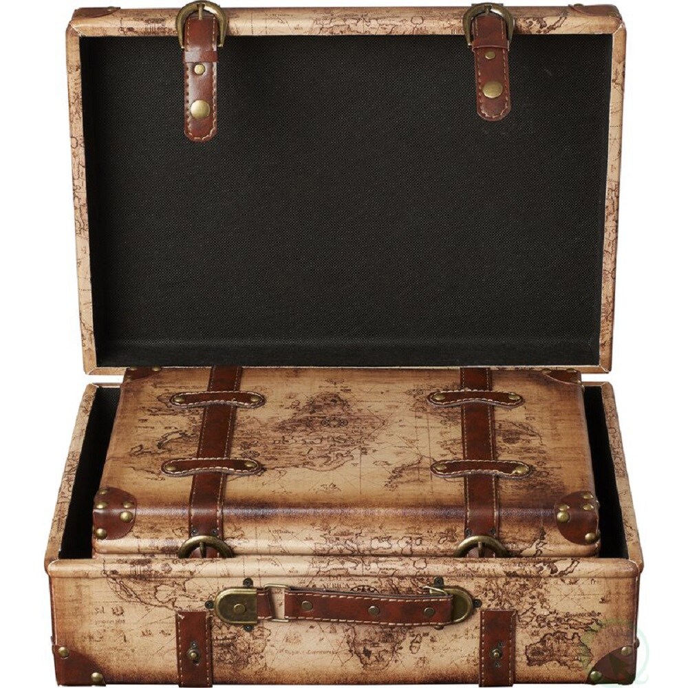 Vintage 1920s Suitcase. Chestnut Grain Leather / Art Deco