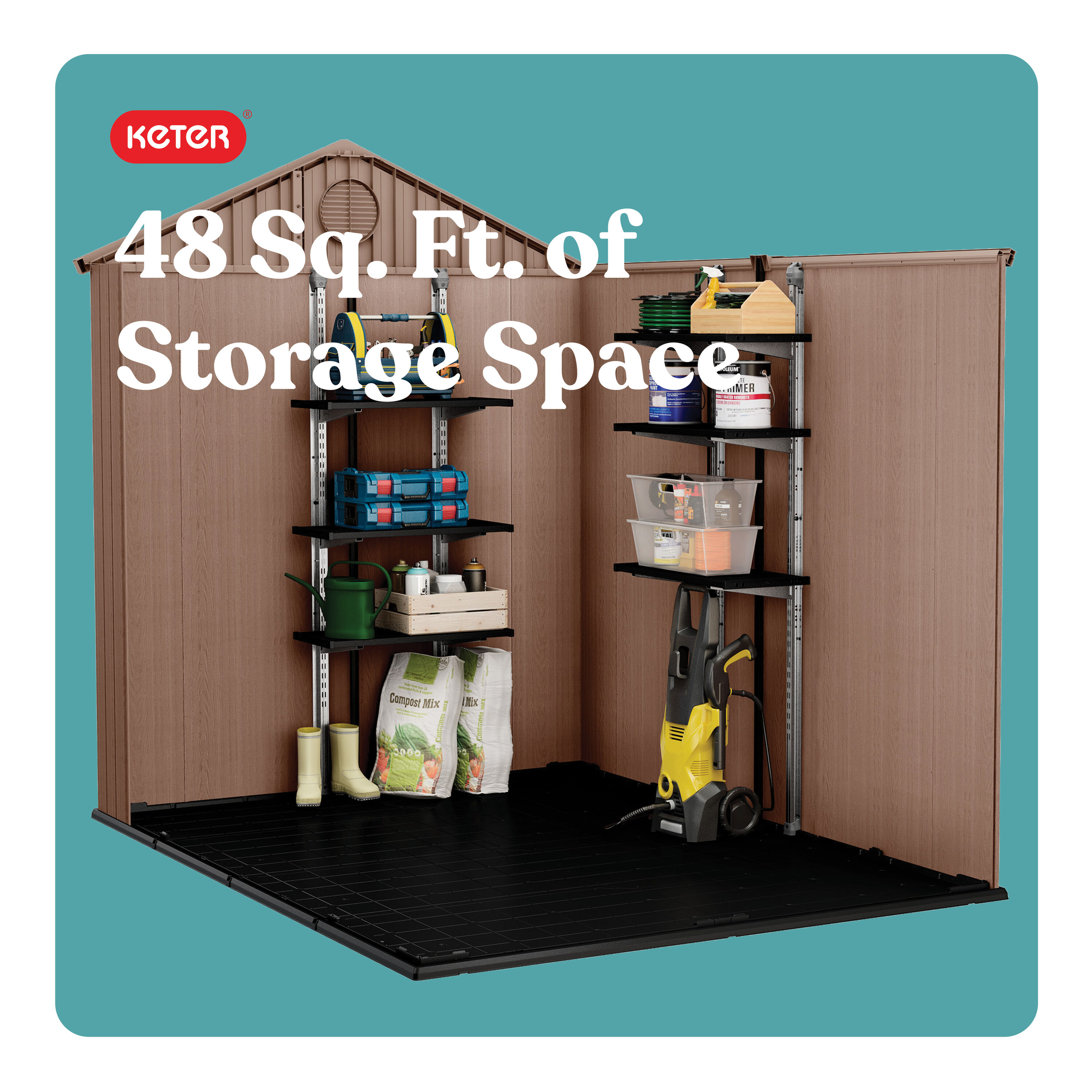 Keter Keter Darwin 6x8 Resin Outdoor Storage Shed - Brown in the
