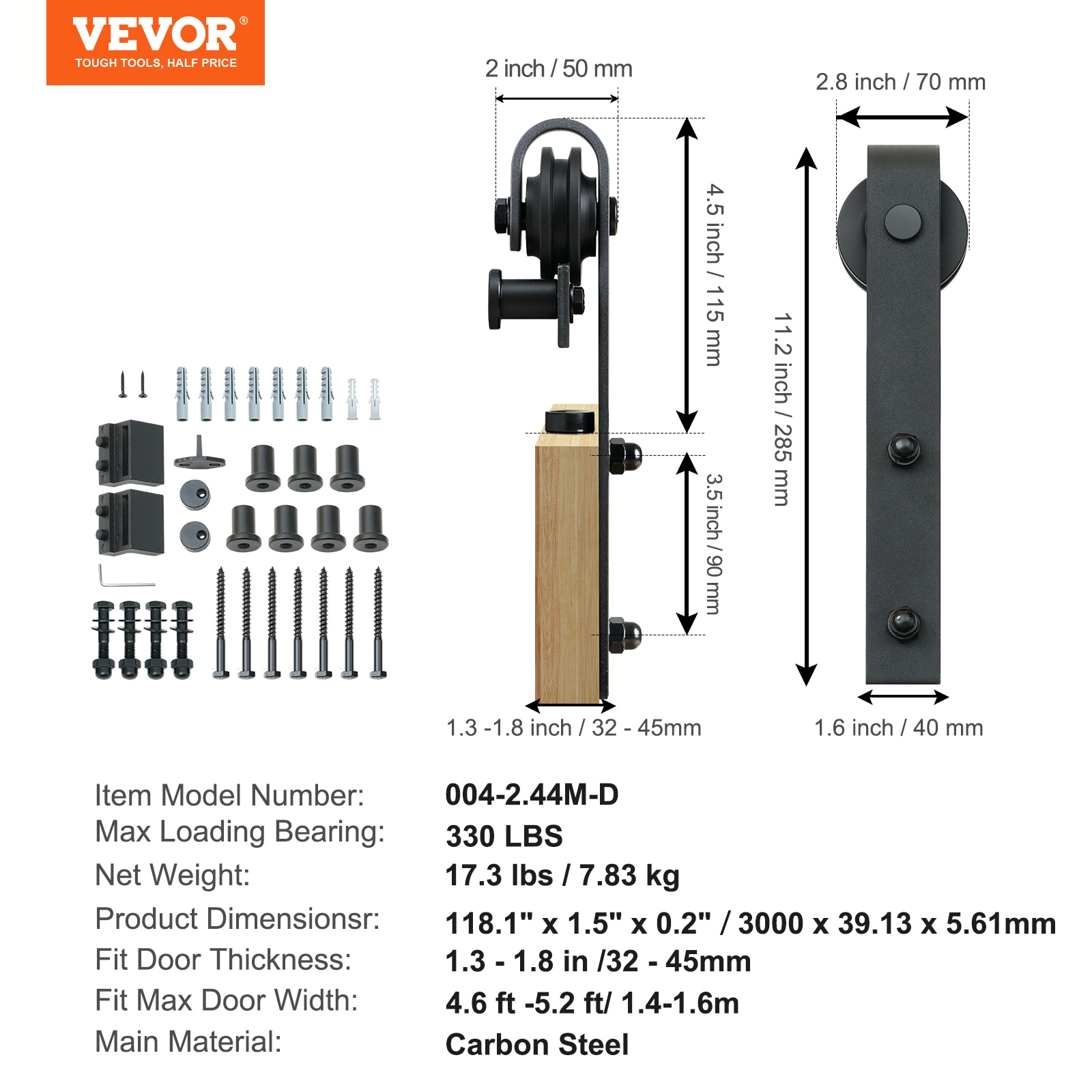 VEVOR GCYMWJTJHS108DUJHV0 Barn-Door-Roller-Kits - View #8
