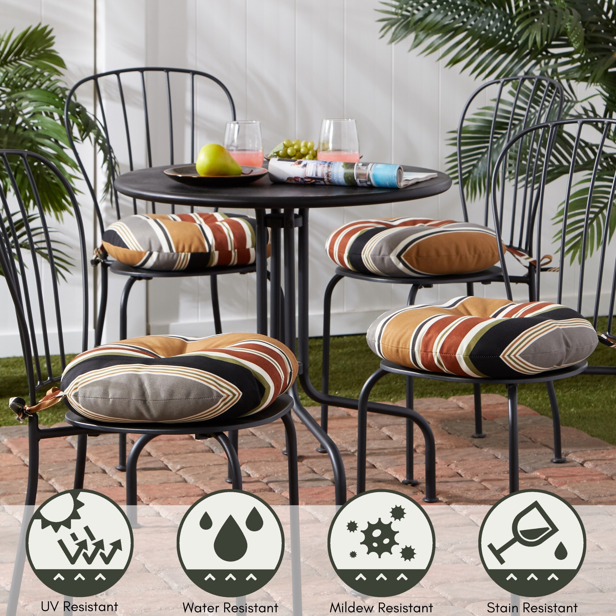 Greendale Home Fashions OC6816S4-BRICK Patio-Furniture-Cushions - View #6