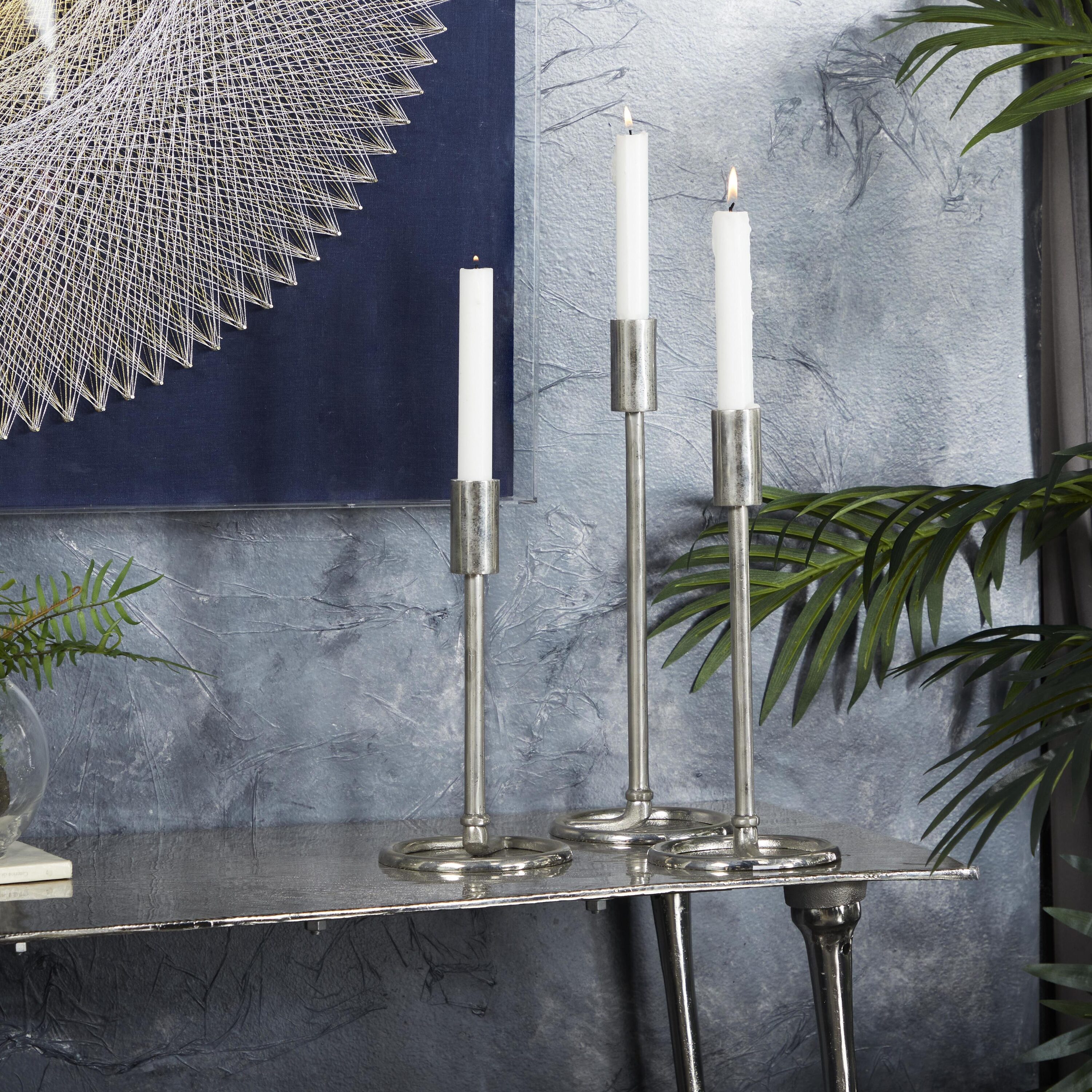 Grayson Lane 27987 3 Candle Aluminum Pillar Candle Holder