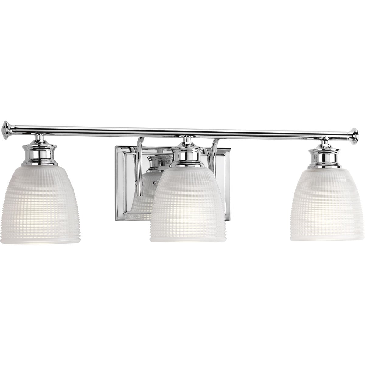 Progress Lighting P2117-15 Lucky 23.75-in 3-Light Polished Chrome Transitional Vanity Light