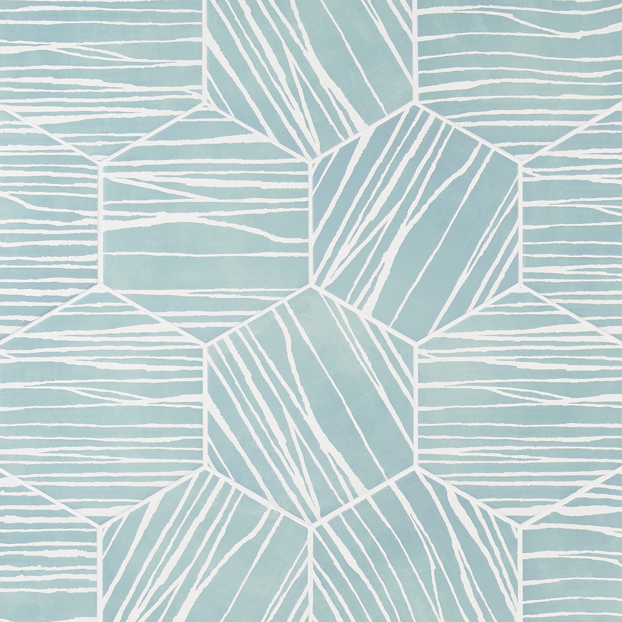 Artmore Tile EXT3RD107881 Modern Hex Zen Turquoise 8-in x 9-in Matte Porcelain Encaustic Hexagon Standard Floor and Wall Tile ( 9.03-sq ft Carton )