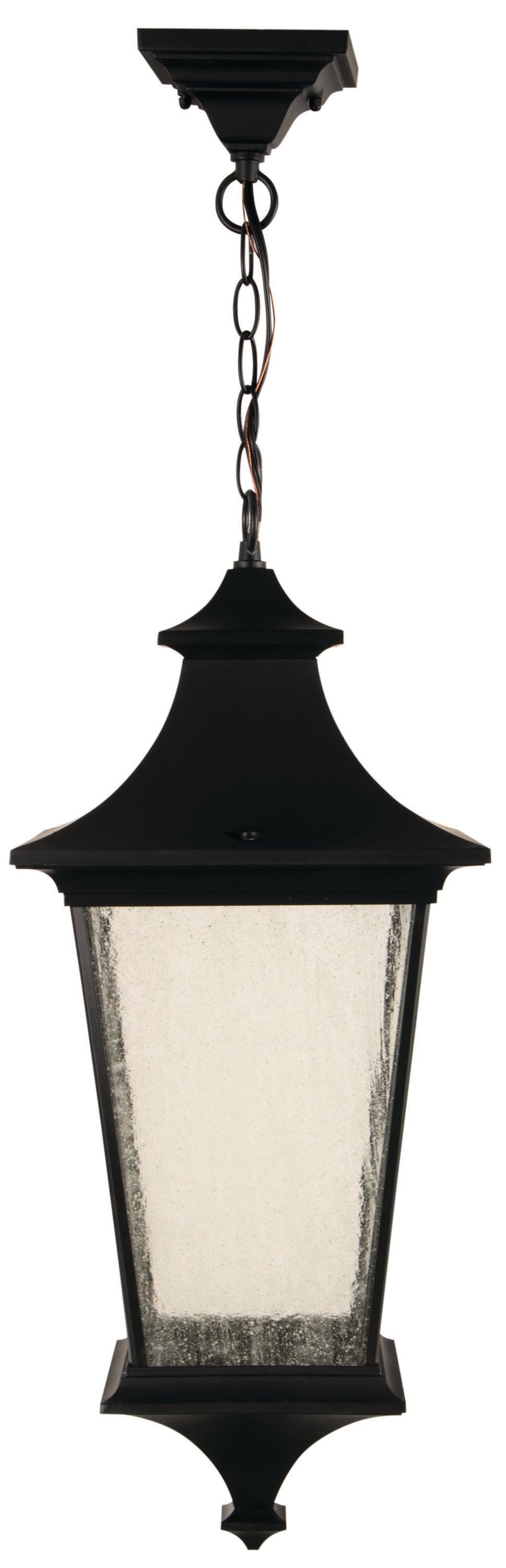 Craftmade Z1371-MN Argent II 3 -Light Midnight Transitional Seeded glass Lantern Large Outdoor Hanging Pendant light
