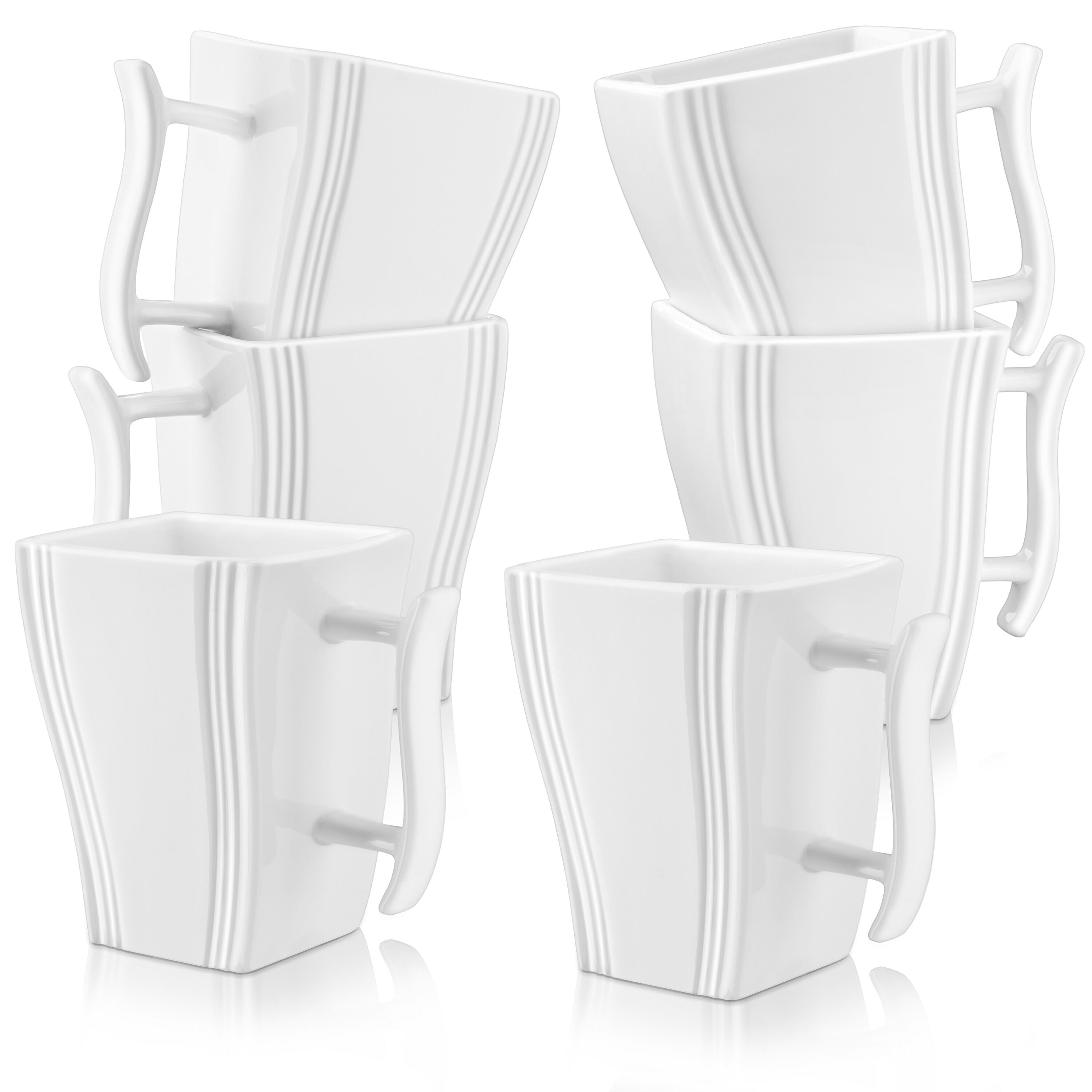 MALACASA Blance Mugs Set of 6