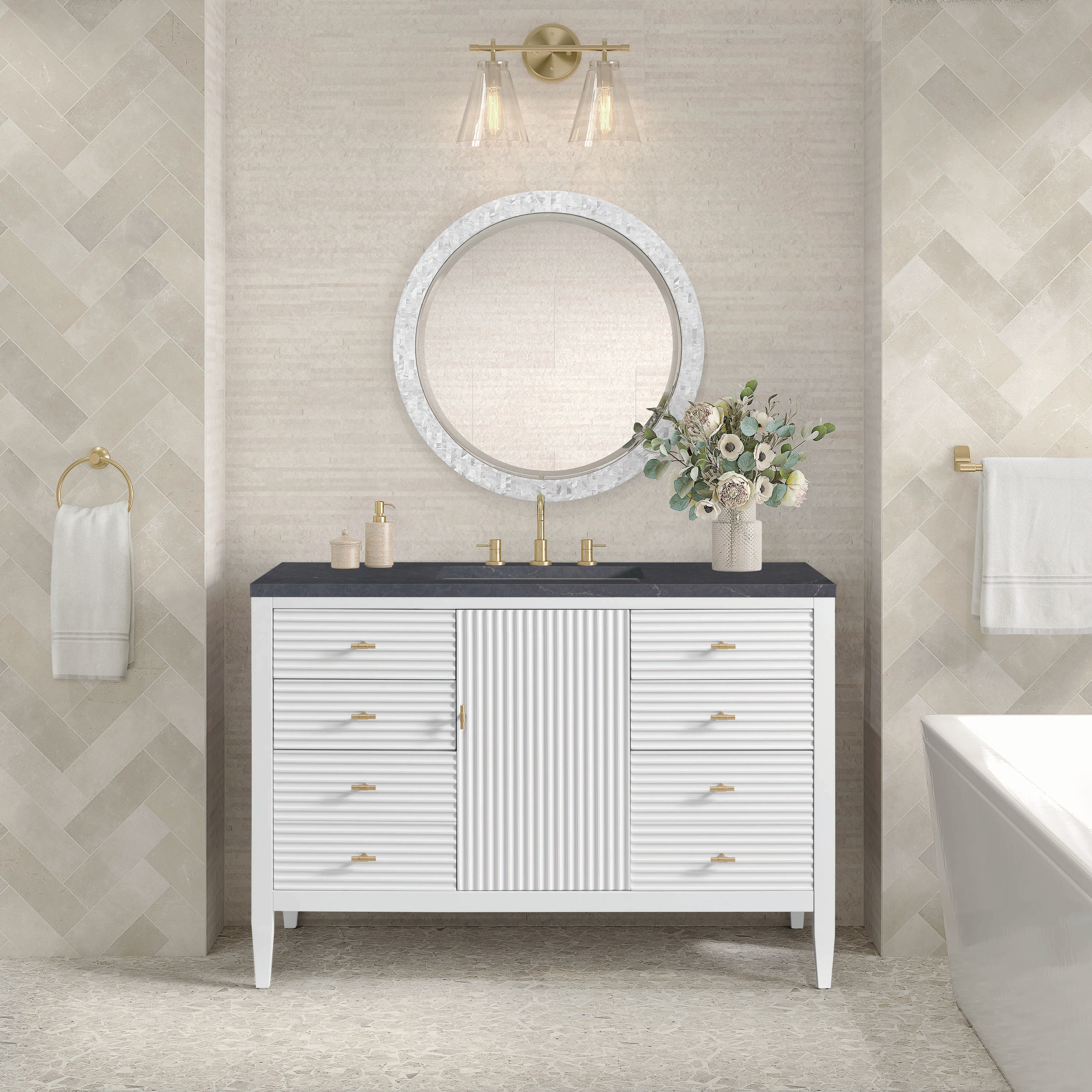 James Martin Vanities 485-V48-BW-3CSP Bath-Vanity-Combo - View #2