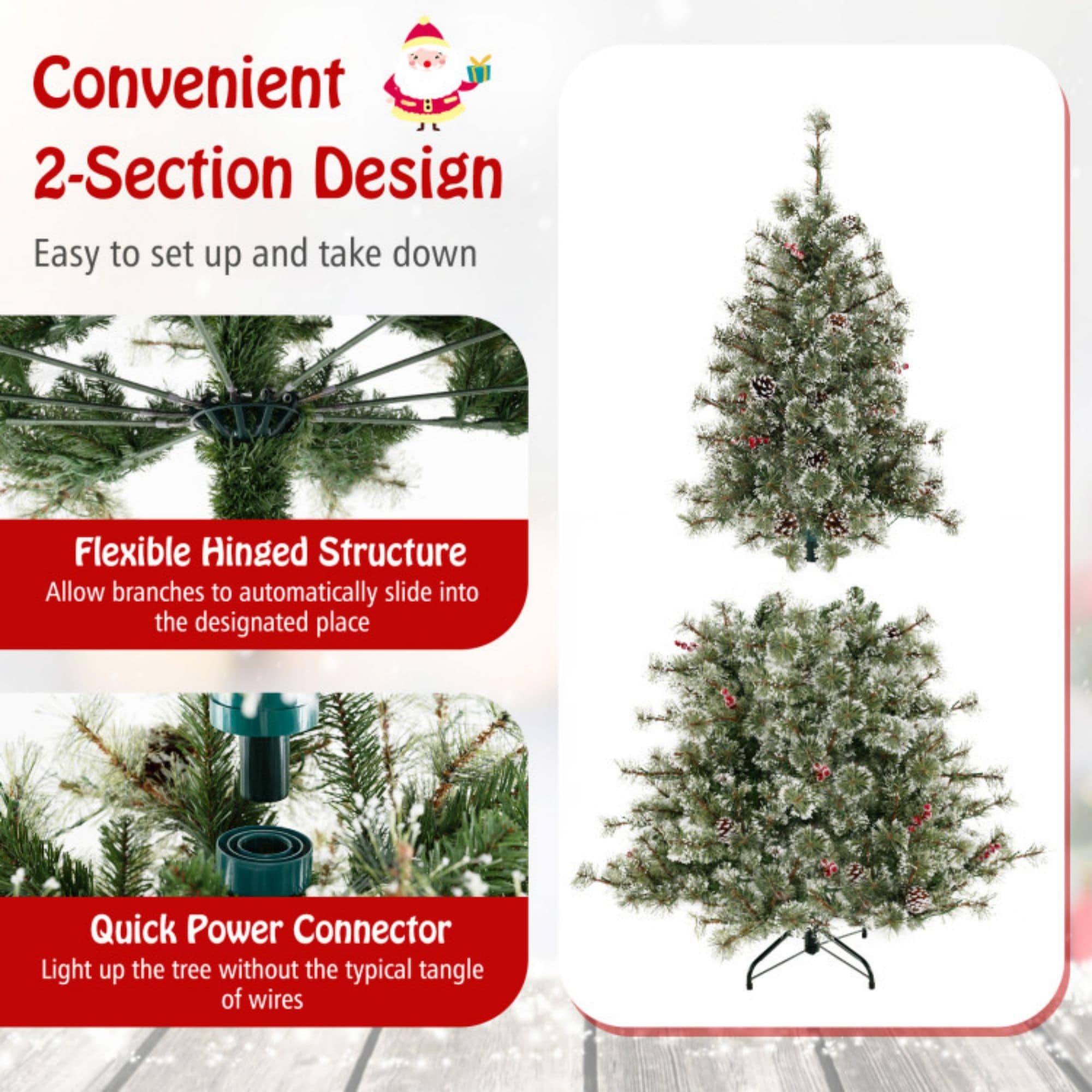 WELLFOR YA799575GN Artificial-Christmas-Trees - View #7
