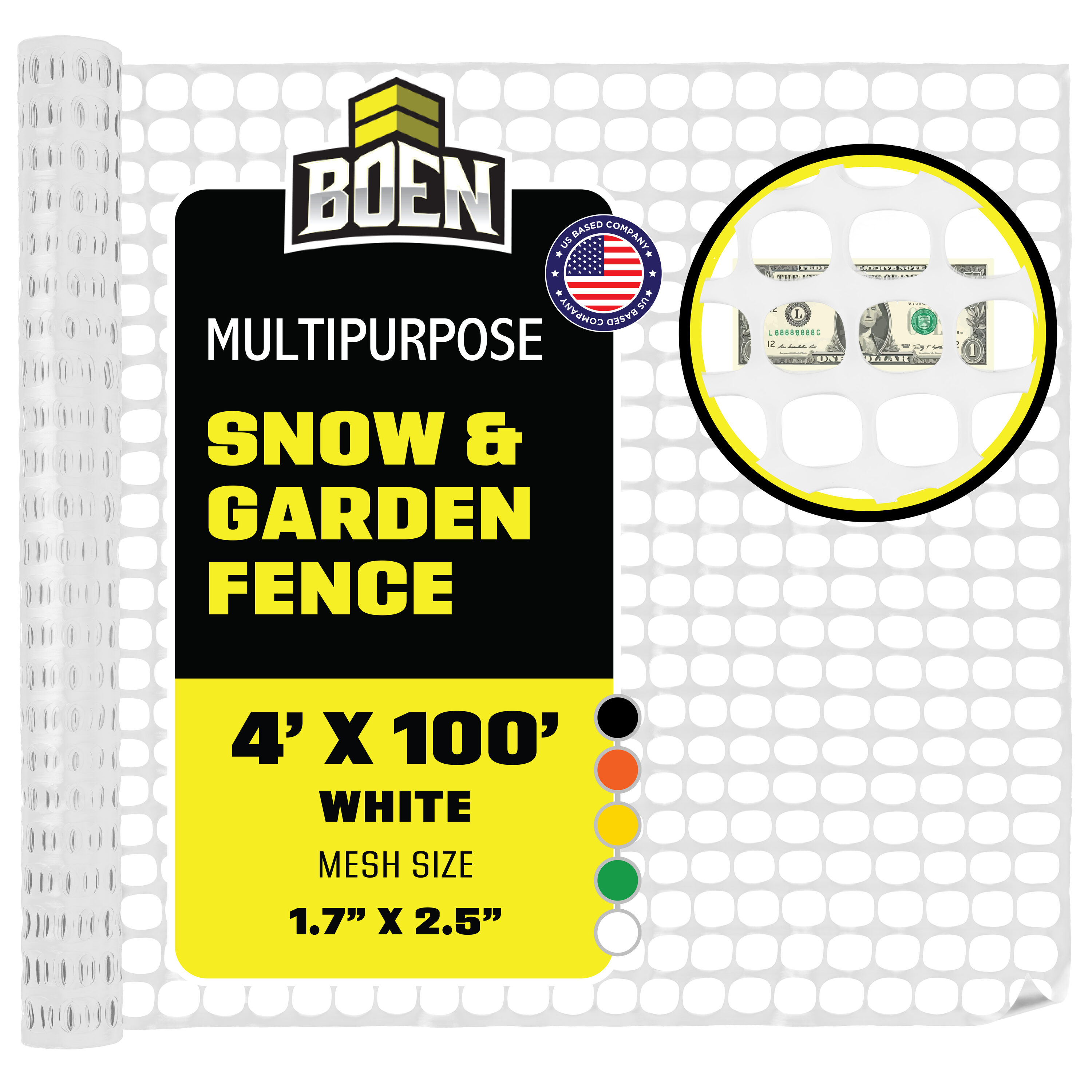BOEN SL-4103 4-ft H x 100-ft L Temporary Plastic Snow fence