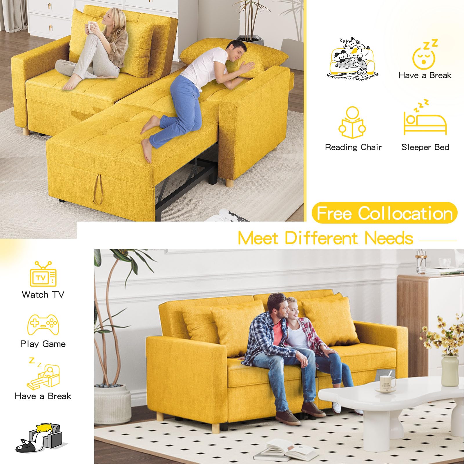 AECOJOY 13170YE-LS01 futons - View #3