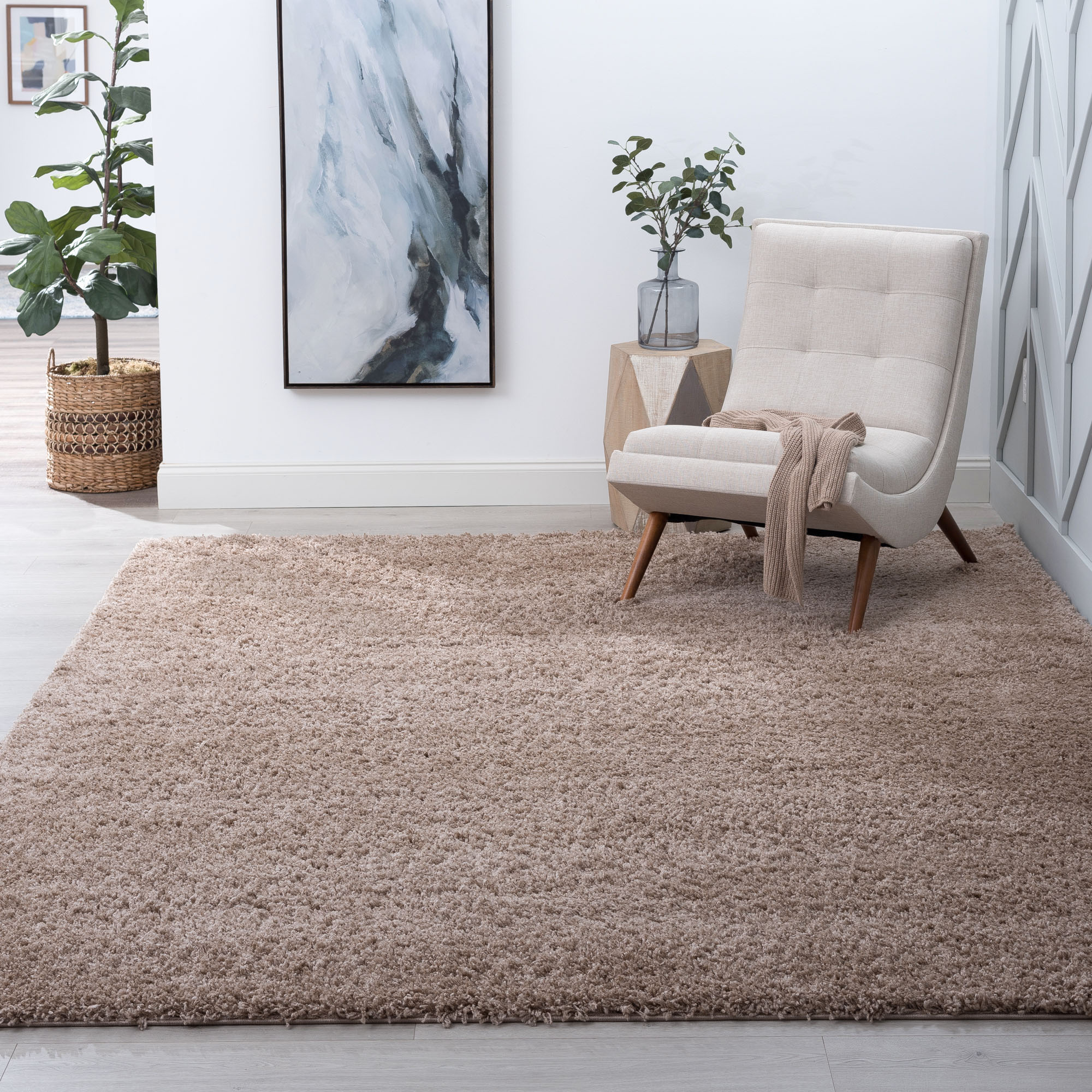 Tayse JRS1008 3X5 3 x 5 (ft) Loomed Polypropylene Tan Rectangular Indoor Area rug