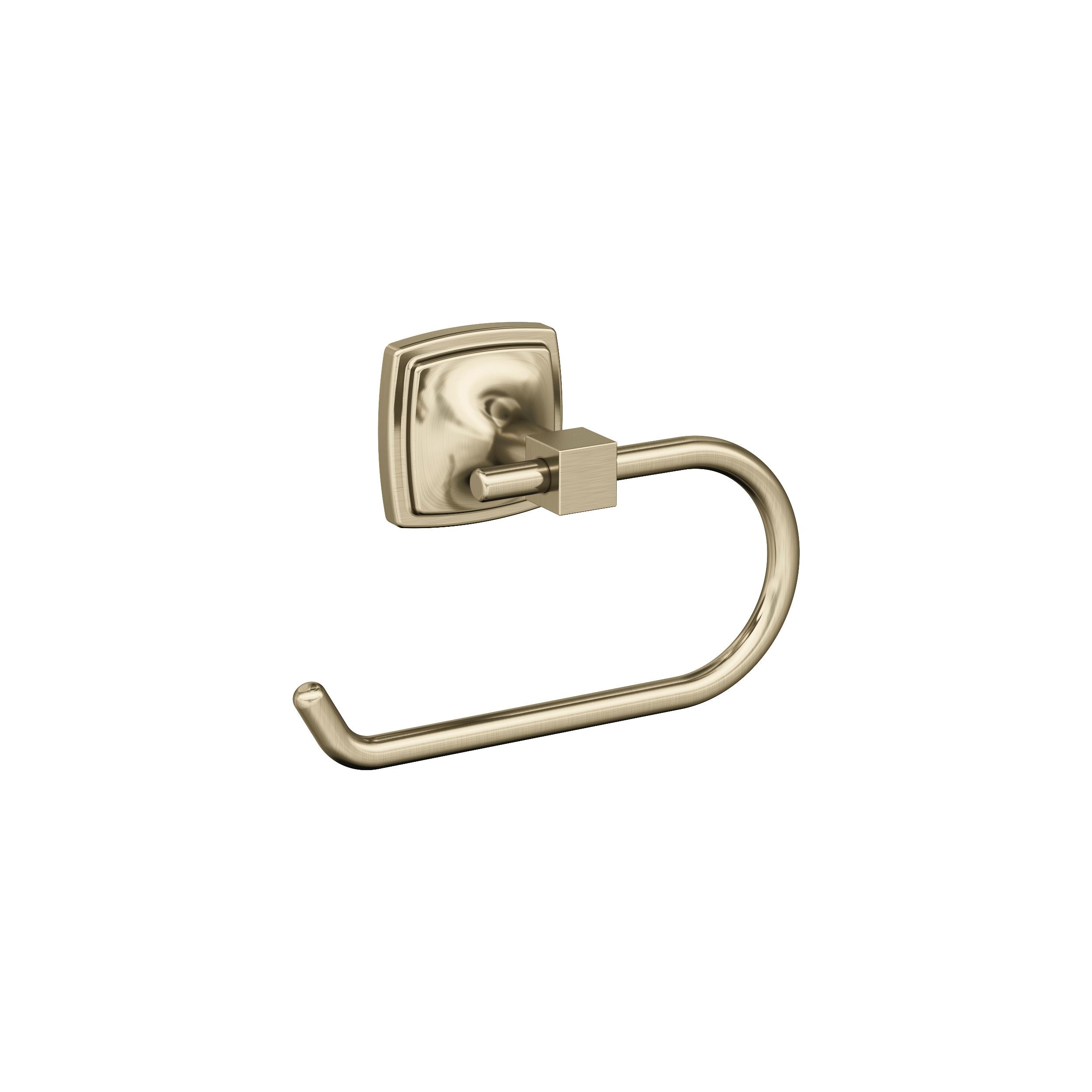 Amerock BH36091BBZ Stature Golden Champagne Wall mount Single post Toilet Paper Holder 1 -Rolls with Storage
