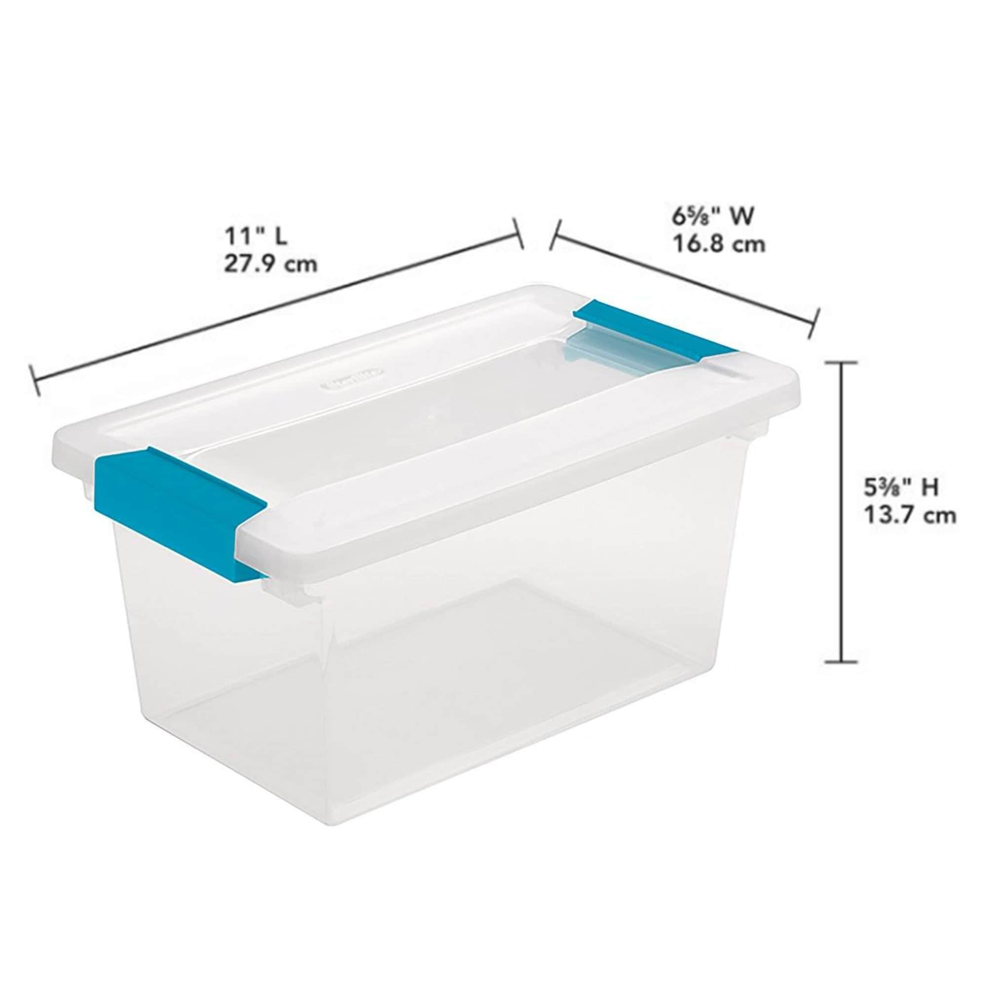 Sterilite Medium Clip Box Clear Storage Tote Container with Lid 8 Pack