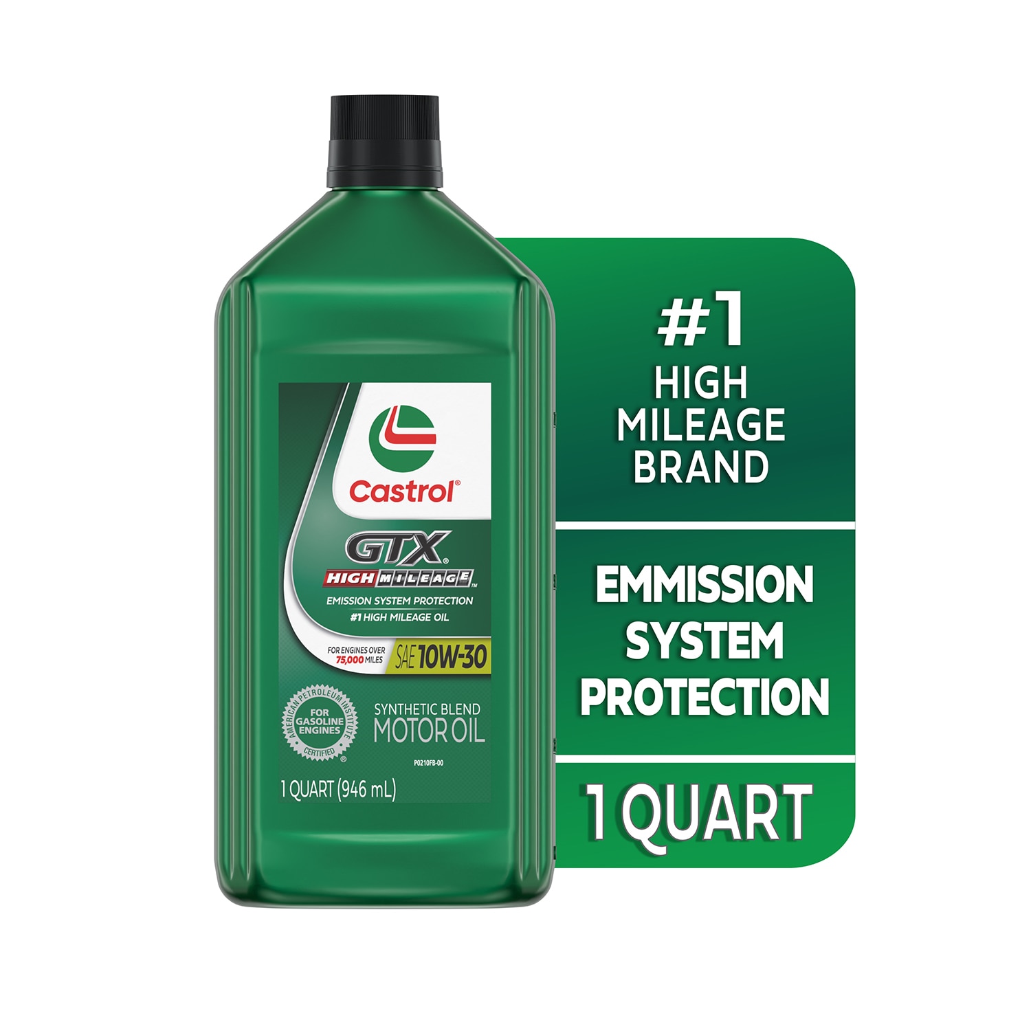 CASTROL 1-Quart 10W-30 Synthetic High Mileage Motor Oil in the Motor Oil u0026  Additives department at Lowes.com