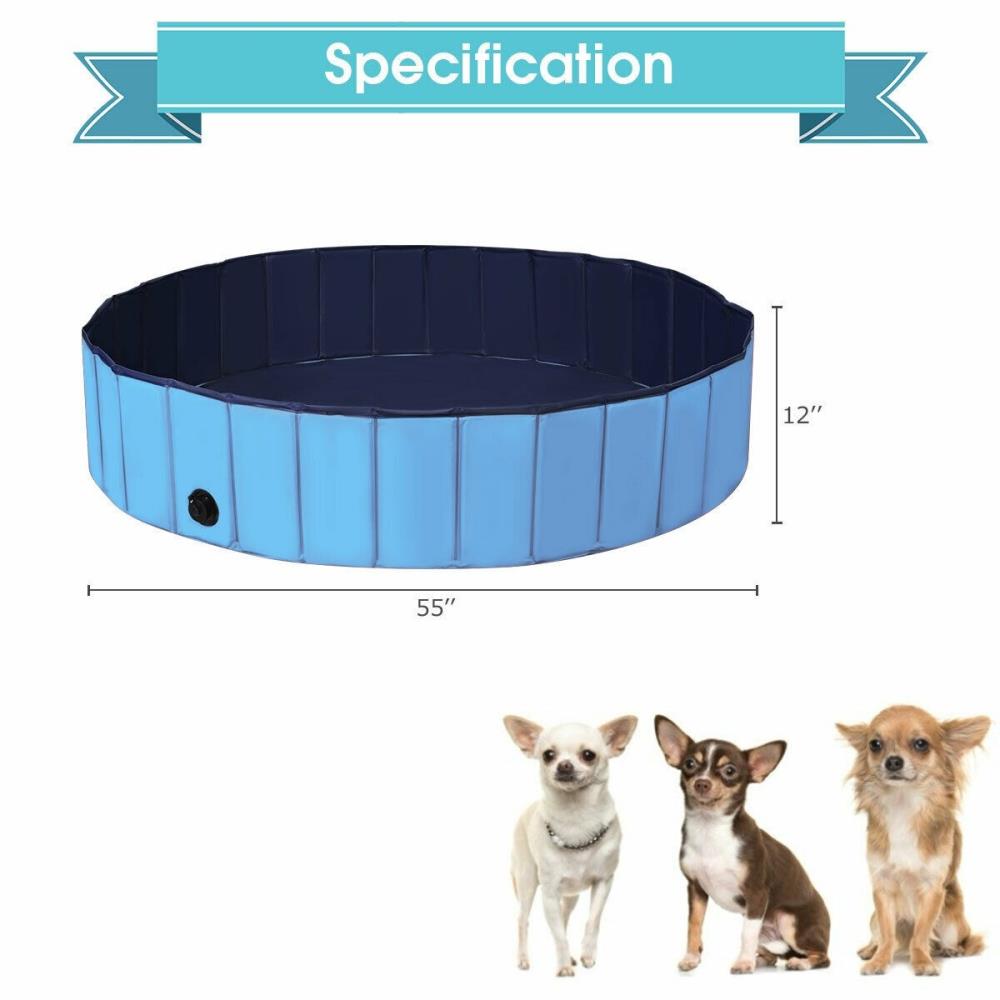 WELLFOR 55-in L x 55-in W Blue Round Kiddie Pool