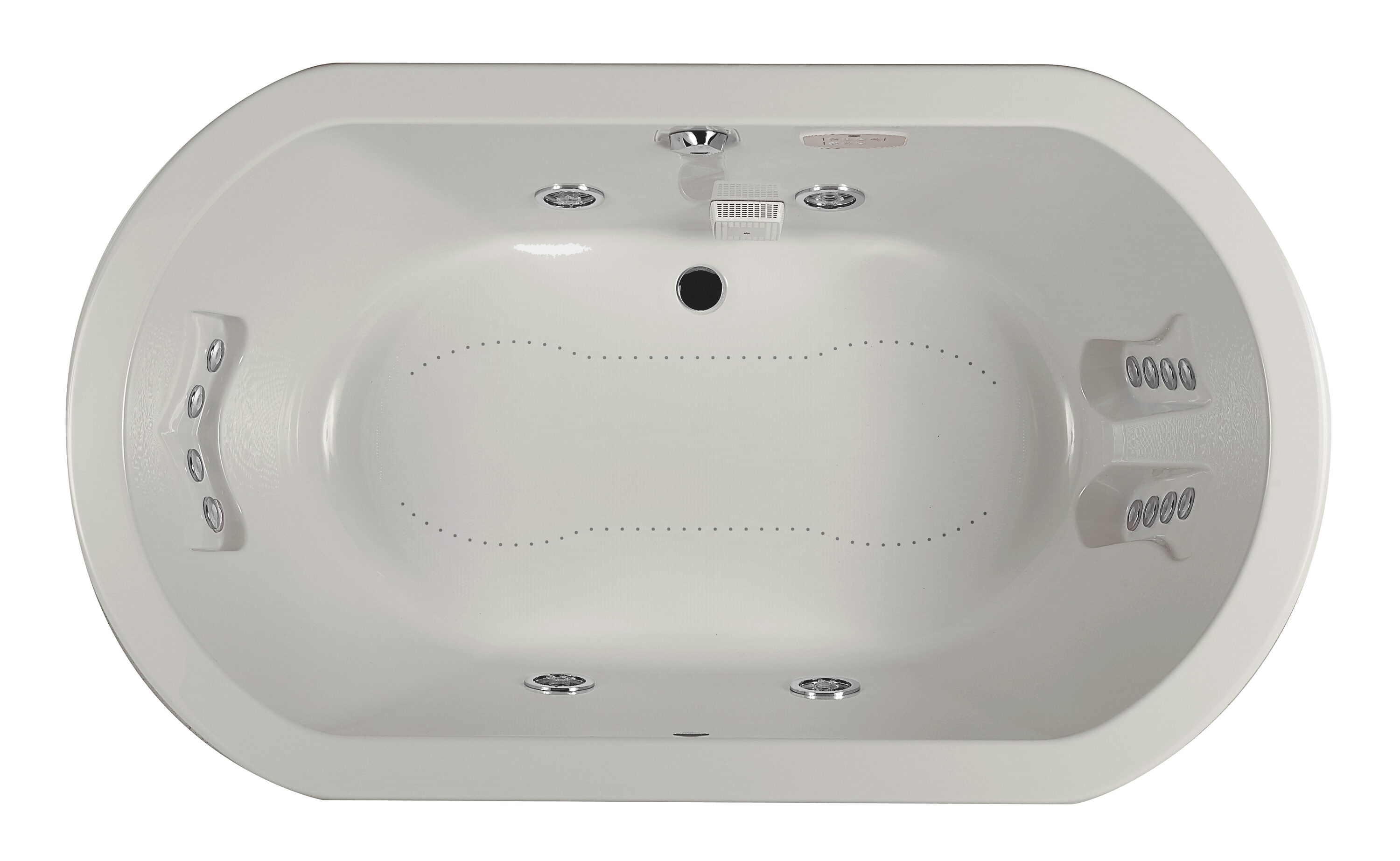 Anza 36-in x 66-in Oyster Acrylic Oval Drop-In Whirlpool and Air Bath Combination Tub (Center Drain) in Off-White | - Jacuzzi ANZ6636CCR4CWY
