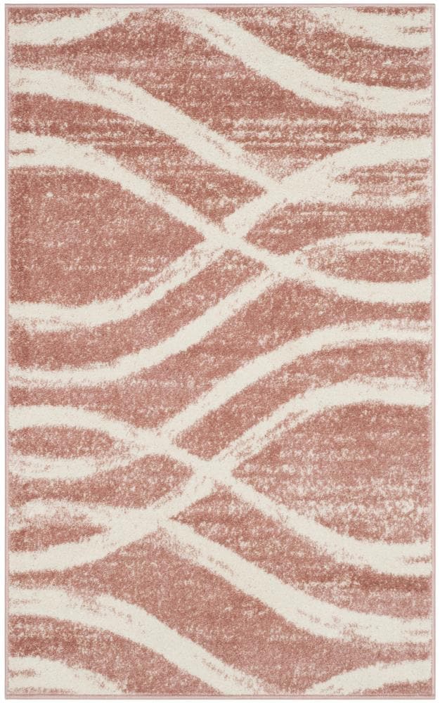 Safavieh ADR125Z-3 Adirondack Rosten 3 x 5 (ft) Loomed Polypropylene Rose/Cream Rectangular Indoor Abstract Lodge Throw rug