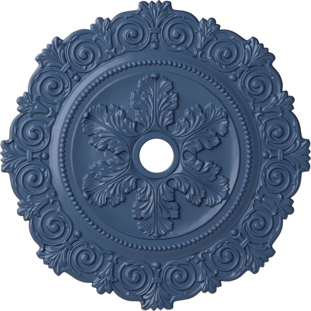 Ekena Millwork CM33SCAMF Scroll 33.25-in W x 33.25-in L Painted Americana Polyurethane Whole Ceiling Medallion