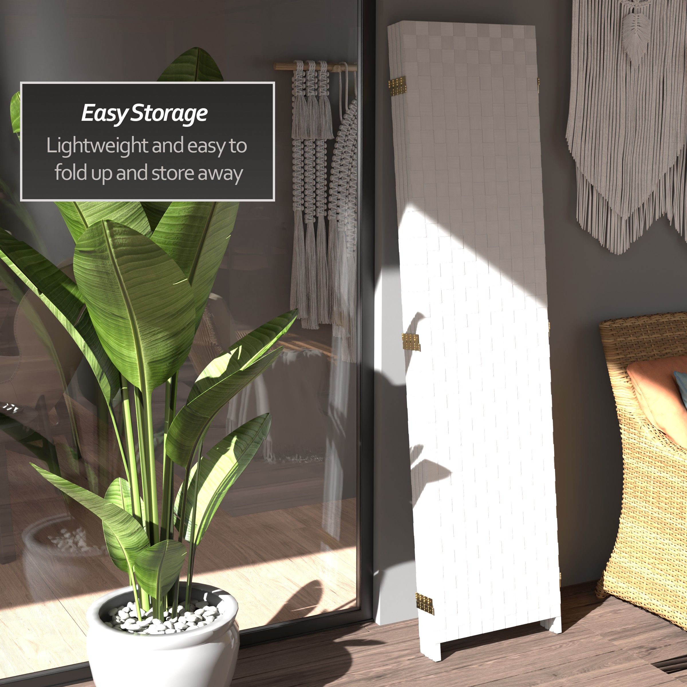 Oriental Furniture FB-OUTSCR-4P-WHT Outdoor-Privacy-Screen - View #5