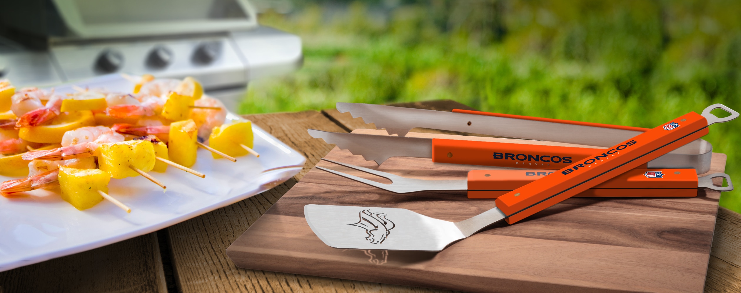 Denver Broncos Grill Sets, BBQ Kits Broncos Grill Utensils