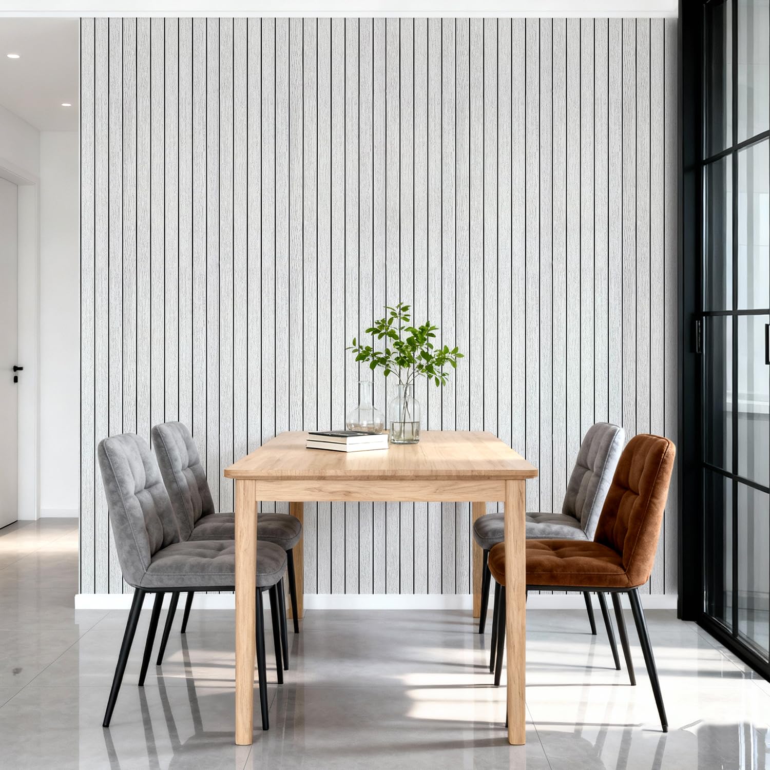 Aoibox PVC Slat 3D Wall Panel Peel and Stick Self Adhesive Decorative ...