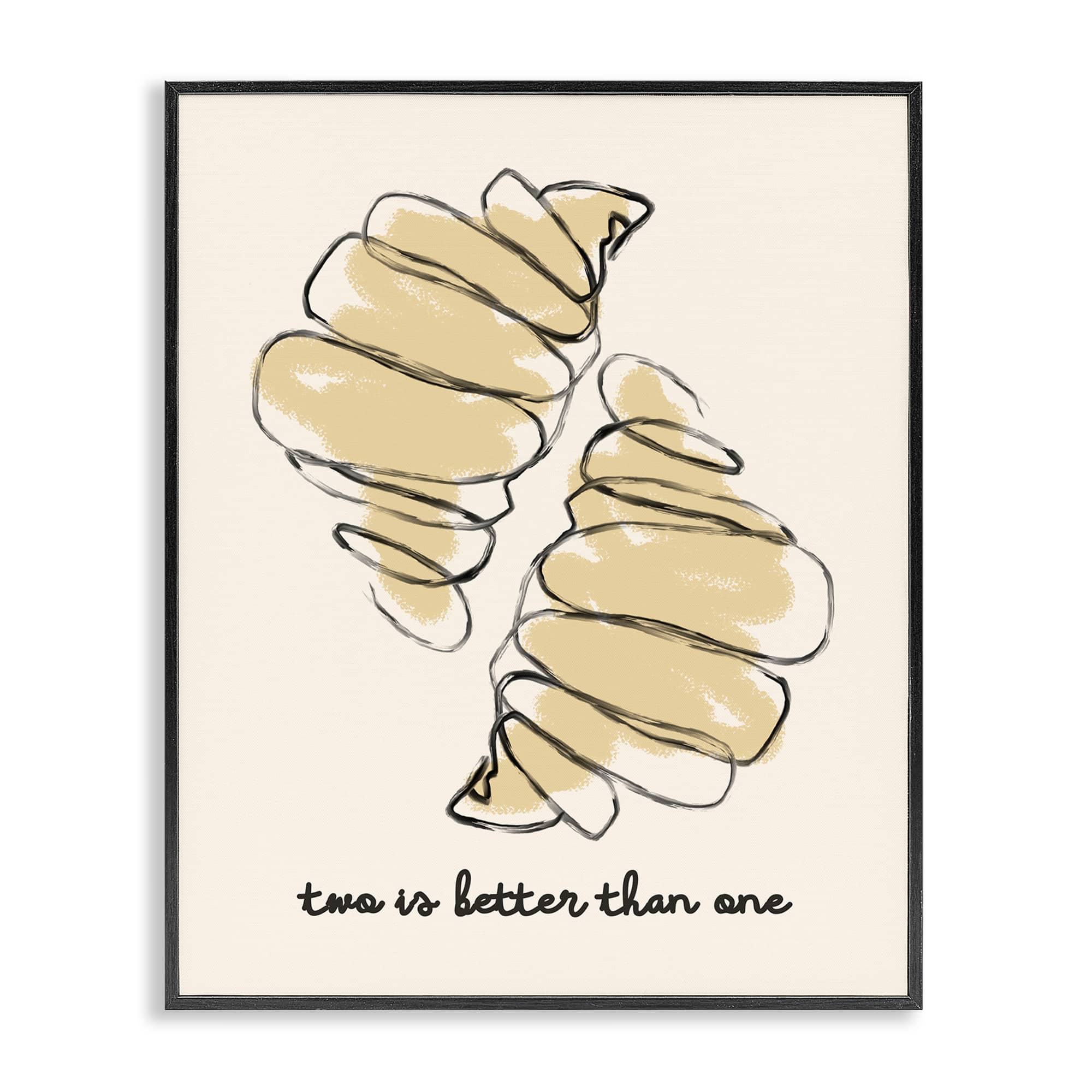 Stupell Industries BT-131-FR-16X20 Croissants with French Phrase Black Framed Giclee Art By Lil' Rue 16 x 20