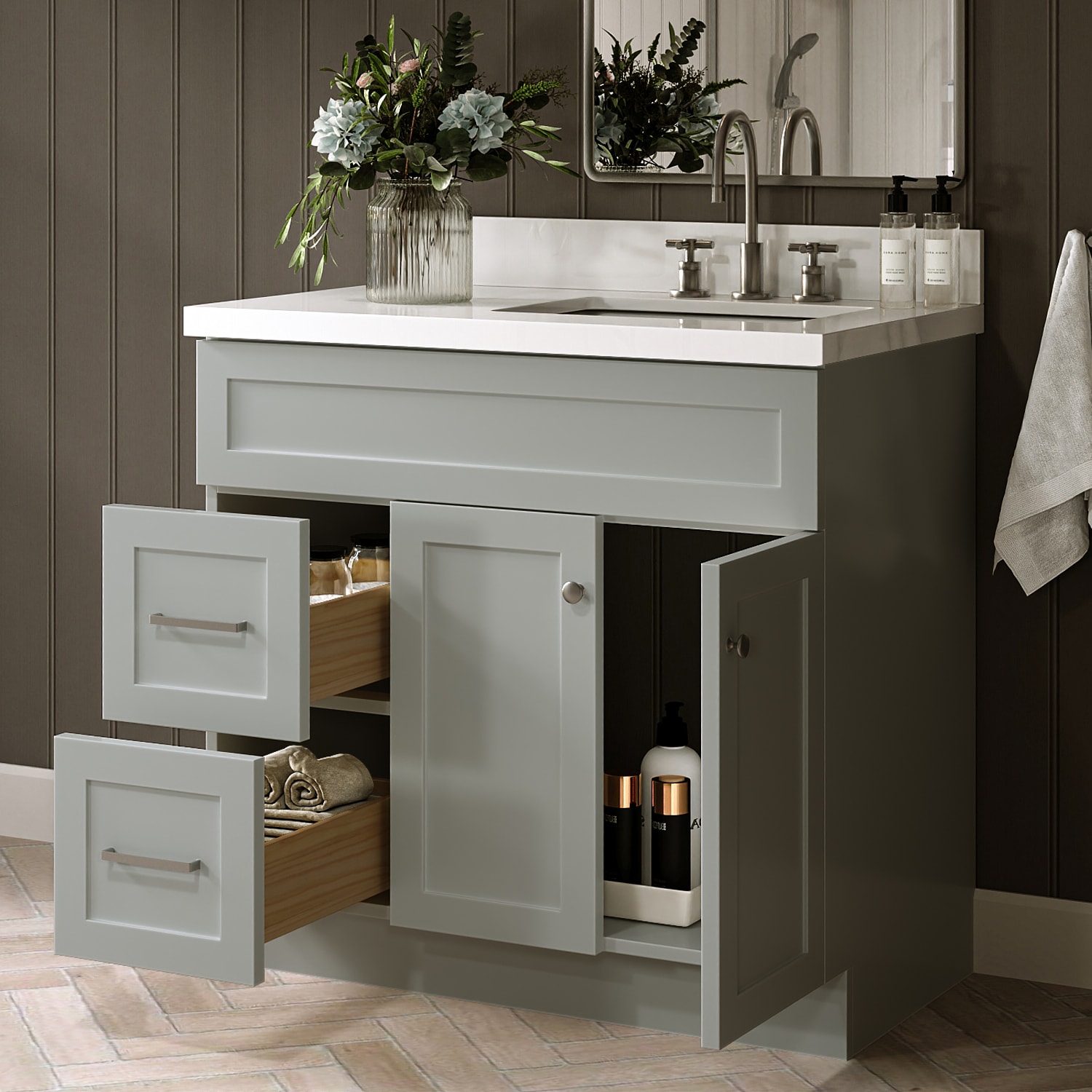 ARIEL F037SRWQRVOGRY Bath-Vanity-Combo - View #3
