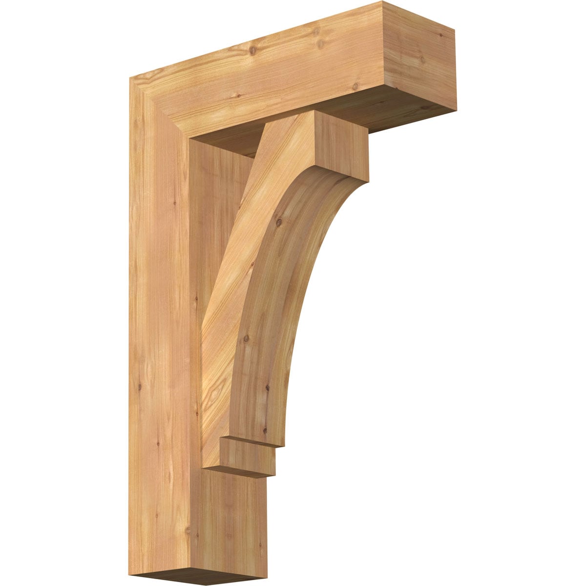 Ekena Millwork 1462773 Imperial Block Smooth Bracket with Offset Brace Western Red Cedar Wood Standard Bracket